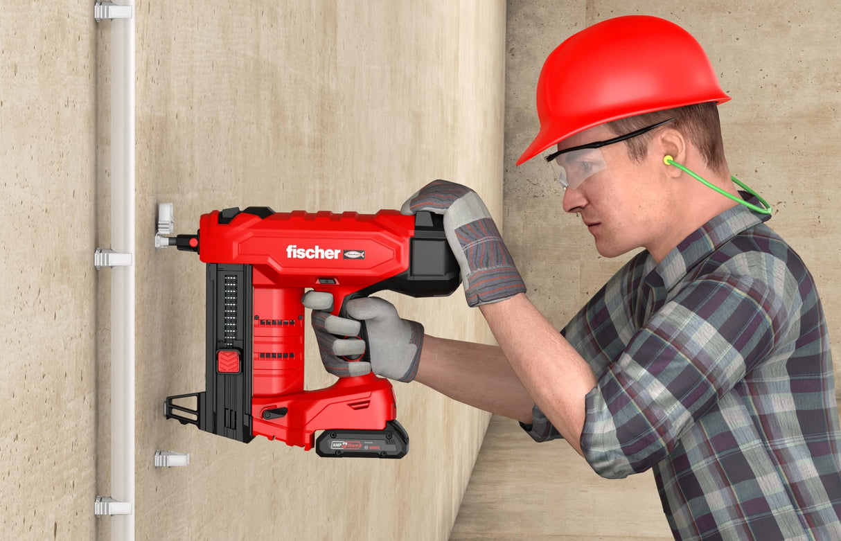 fischer Clavadora de hormigón FXC 85, sin gas, AMPShare Alliance, con ajuste de profundidad, para 500 clavos por carga, sin batería Bosch ProCore de 18 V