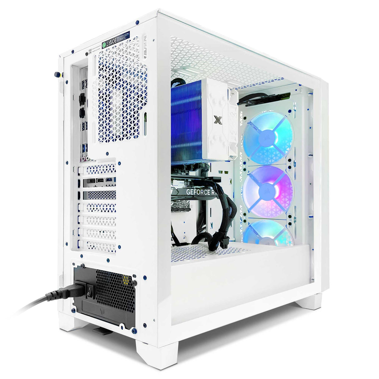 PC GAMING CORSAIR - PC Gamer iCUE AMD 4060 White - MSI GeForce RTX 4060 8GB - Corsair 3000D Airflow RGB White - Tarjeta Mere ASUS A520M-A CSM - Corsair Vengeance 2X8GB DDR4 3600 - SSD 1TB - Windows 11