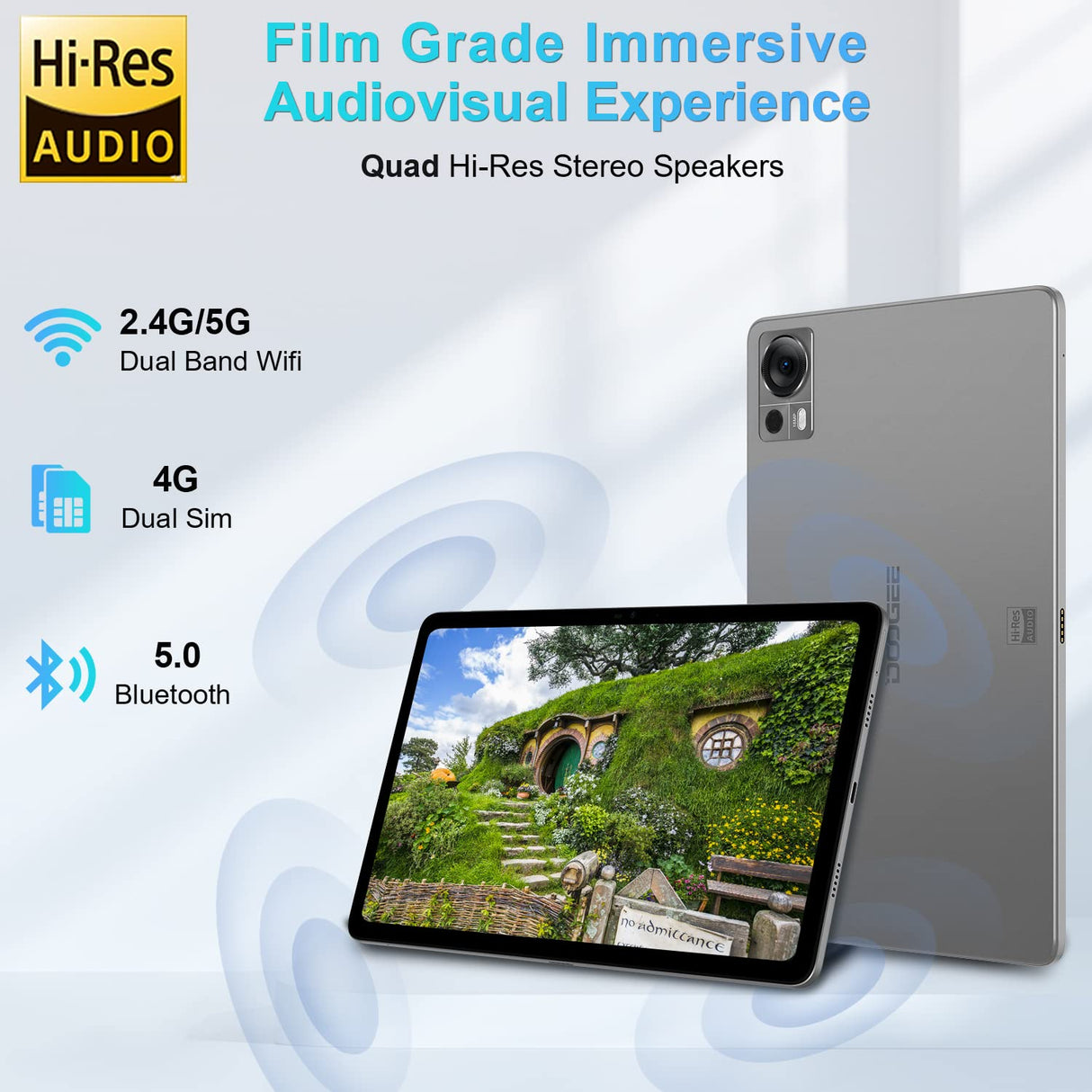 DOOGEE T20 Android 12 Tablet táctil de 10,4 Pulgadas, 15 GB+256GB/TF 1TB, Tablet Dual 4G LTE+5G WiFi, 16MP+8MP, FHD 2000 x 1200, 8300mAh,Octa-Core/Face ID/PC Mode/OTG/GPS/2 años Garantía/TUV