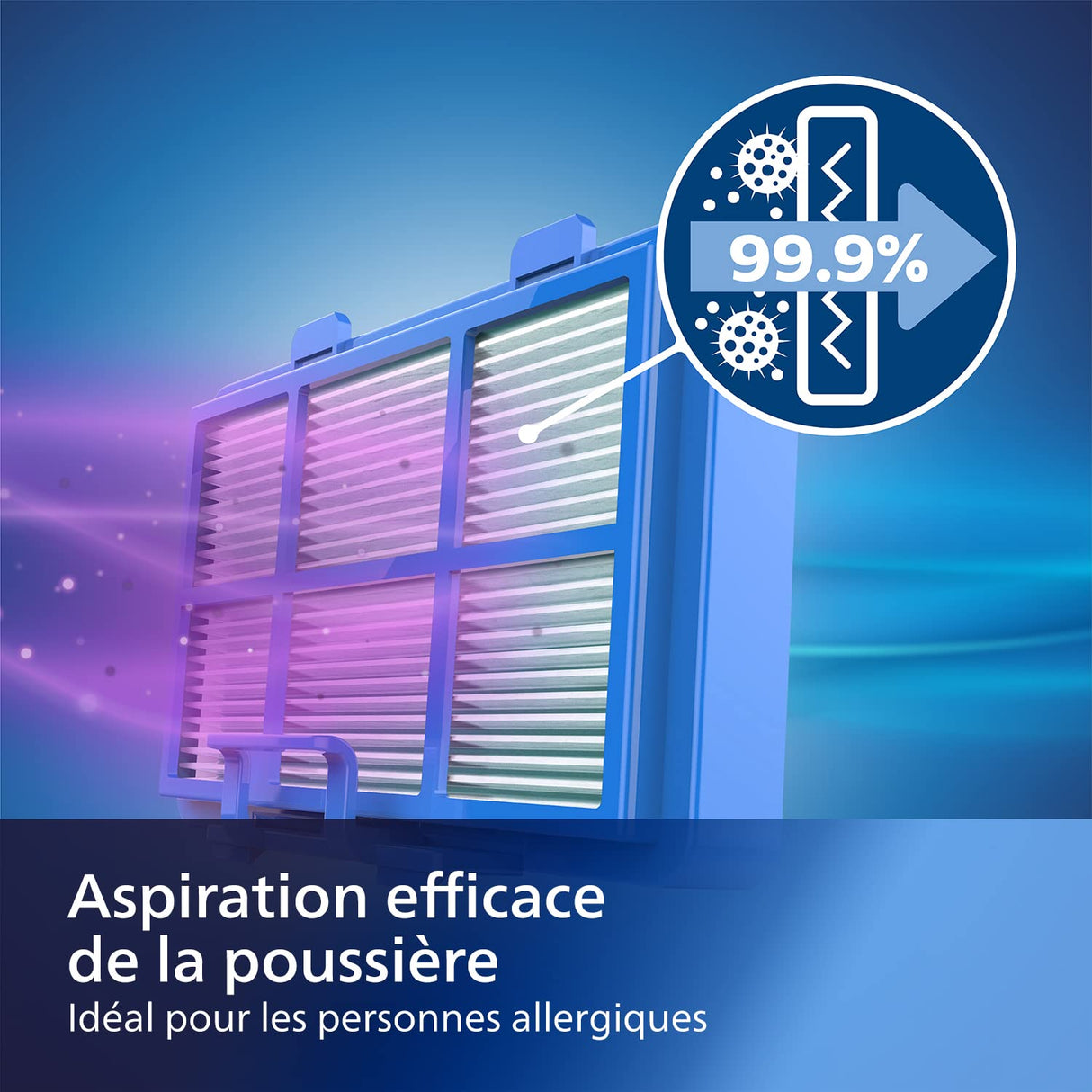 Philips Performer Compact Serie 3000 Aspirador con Bolsa - 900 W, con Filtro Allergy, Alcance de 9 m (XD3110/09) Azul