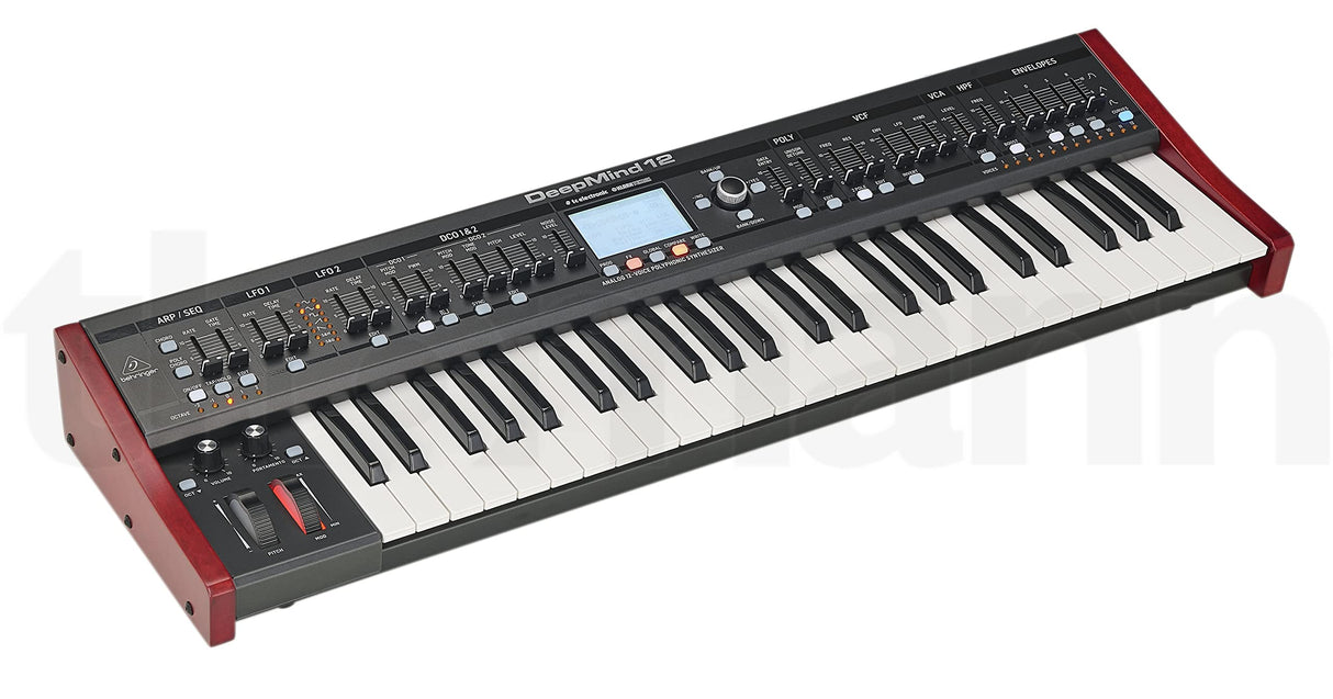 Behringer DEEPMIND 12 Sintetizador polifónico analógico verdadero de 12 voces con 4 motores FX, 2 OSC y LFO por voz, 3 generadores ADSR, matriz de modulación de 8 canales