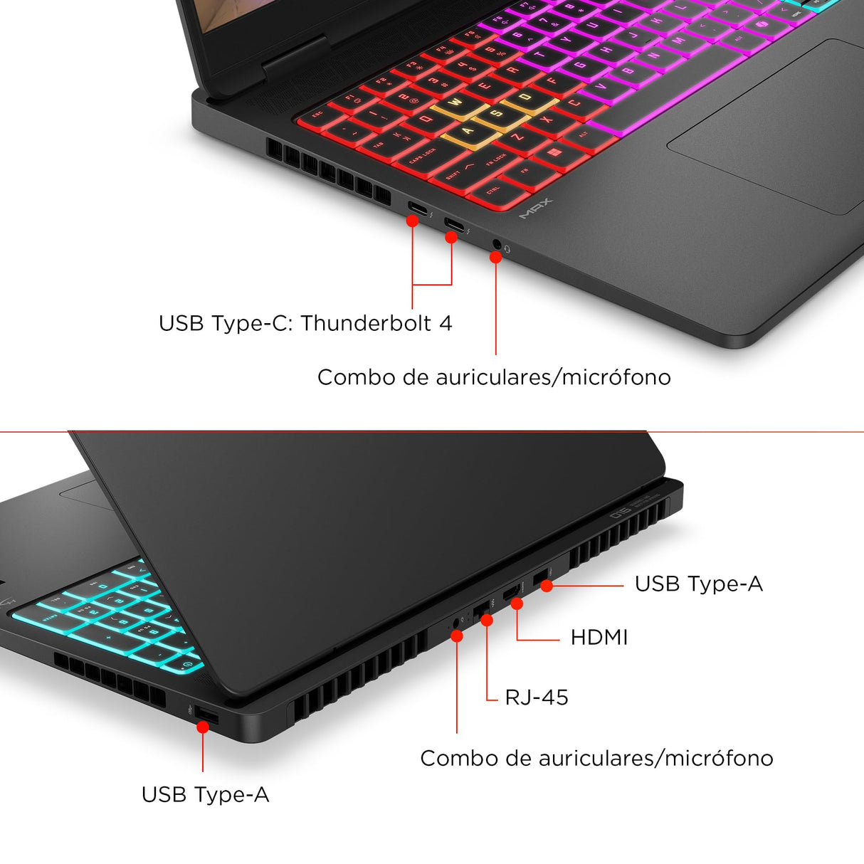 HP OMEN MAX - Ordenador Portátil Gaming de 16" OLED 240Hz (Ultra 7-255HX, 32GB RAM, 1 TB, NVIDIA GeForce RTX 5060 8GB, FreeDos) Negro - Teclado QWERTY Español