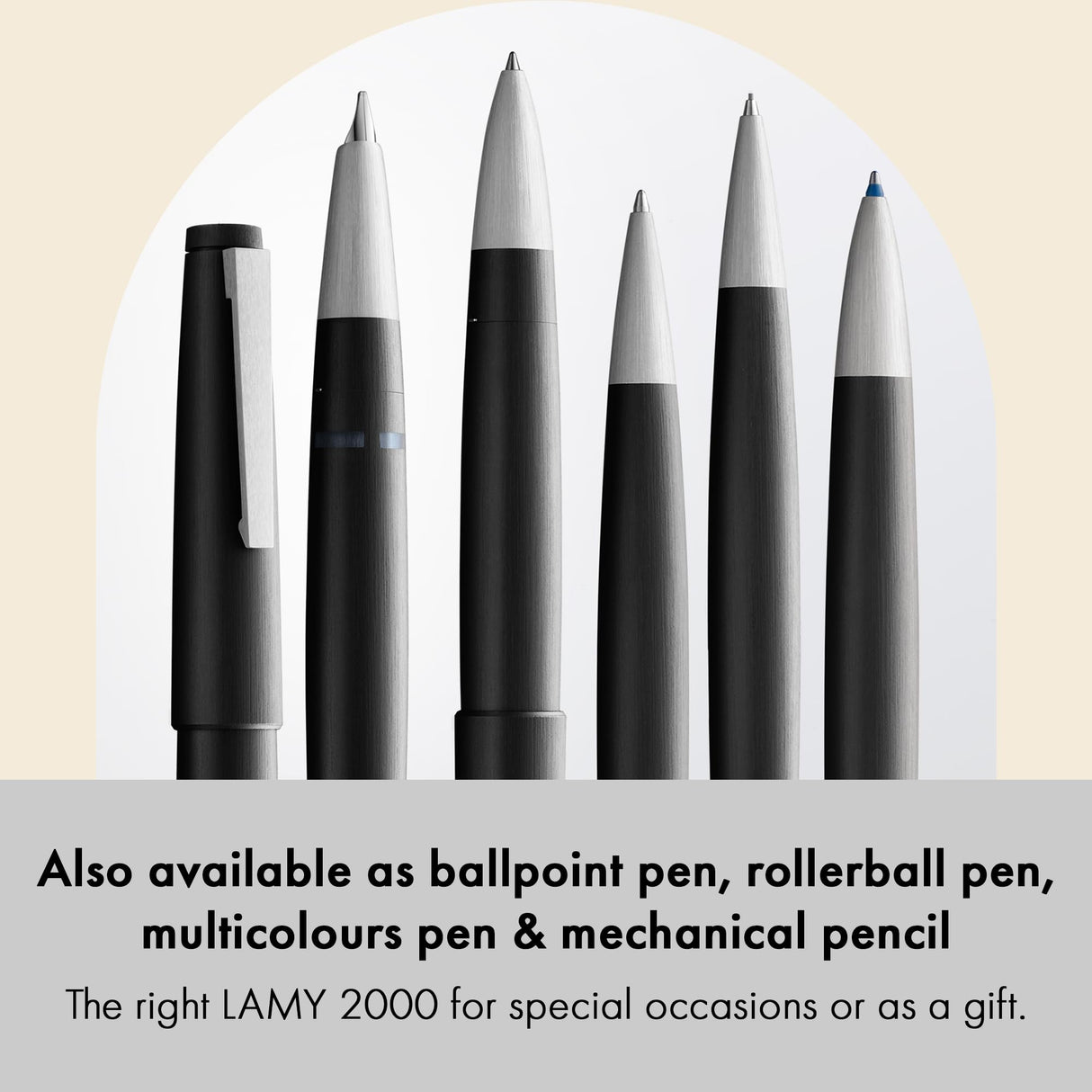 Lamy 2000 black pluma - elegante con cuerpo de policarbonato robusto - plumín de oro de 14 quilates parcialmente platinado - tamaño del plumín OBB