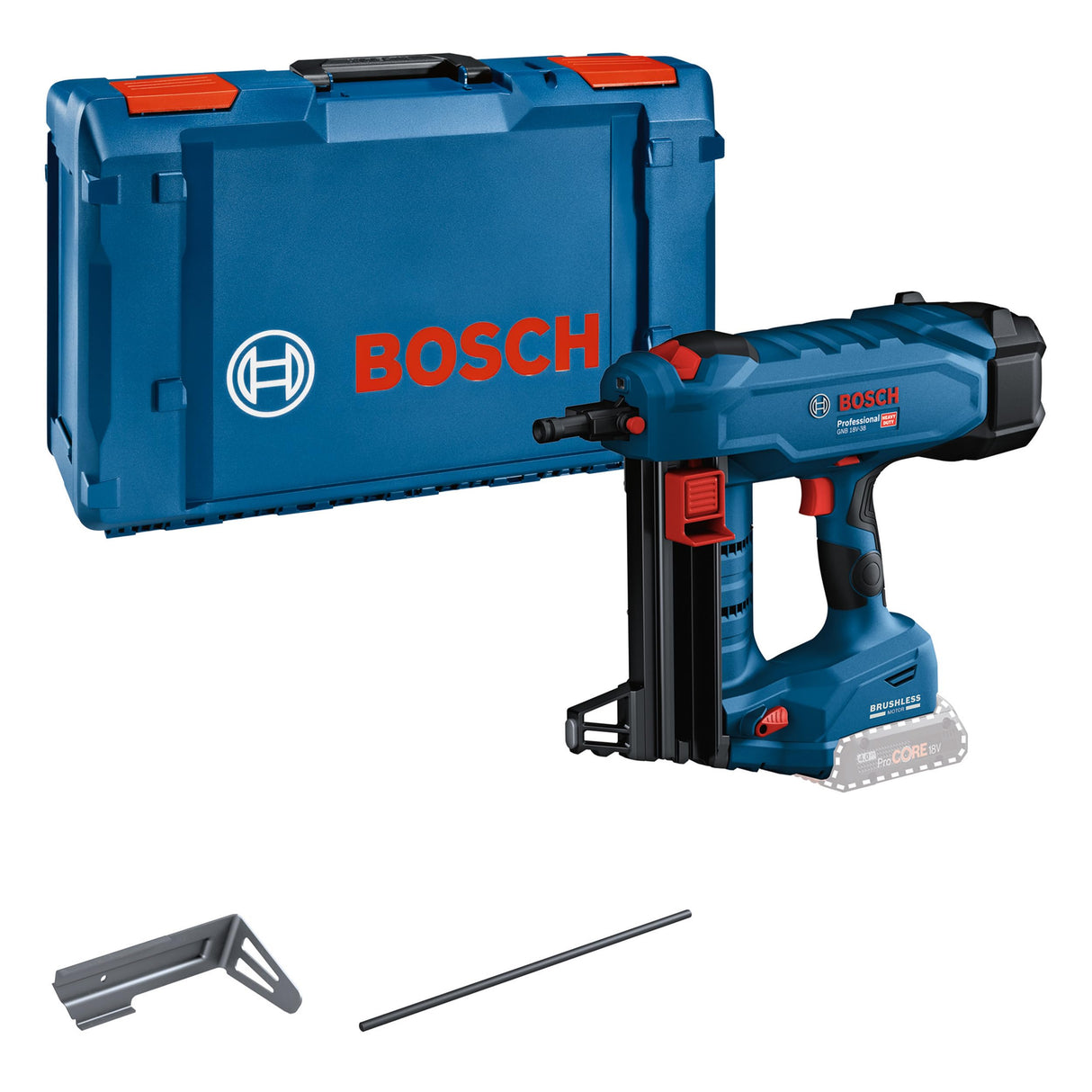 Bosch Professional BITURBO clavadora para hormigón a batería GNB 18V-38 (diám. 2,7-3,0 mm, longitud del clavo máx. 38 mm, incl. 1 pasador de extracción, 1 gancho para útiles, en XL-BOXX)