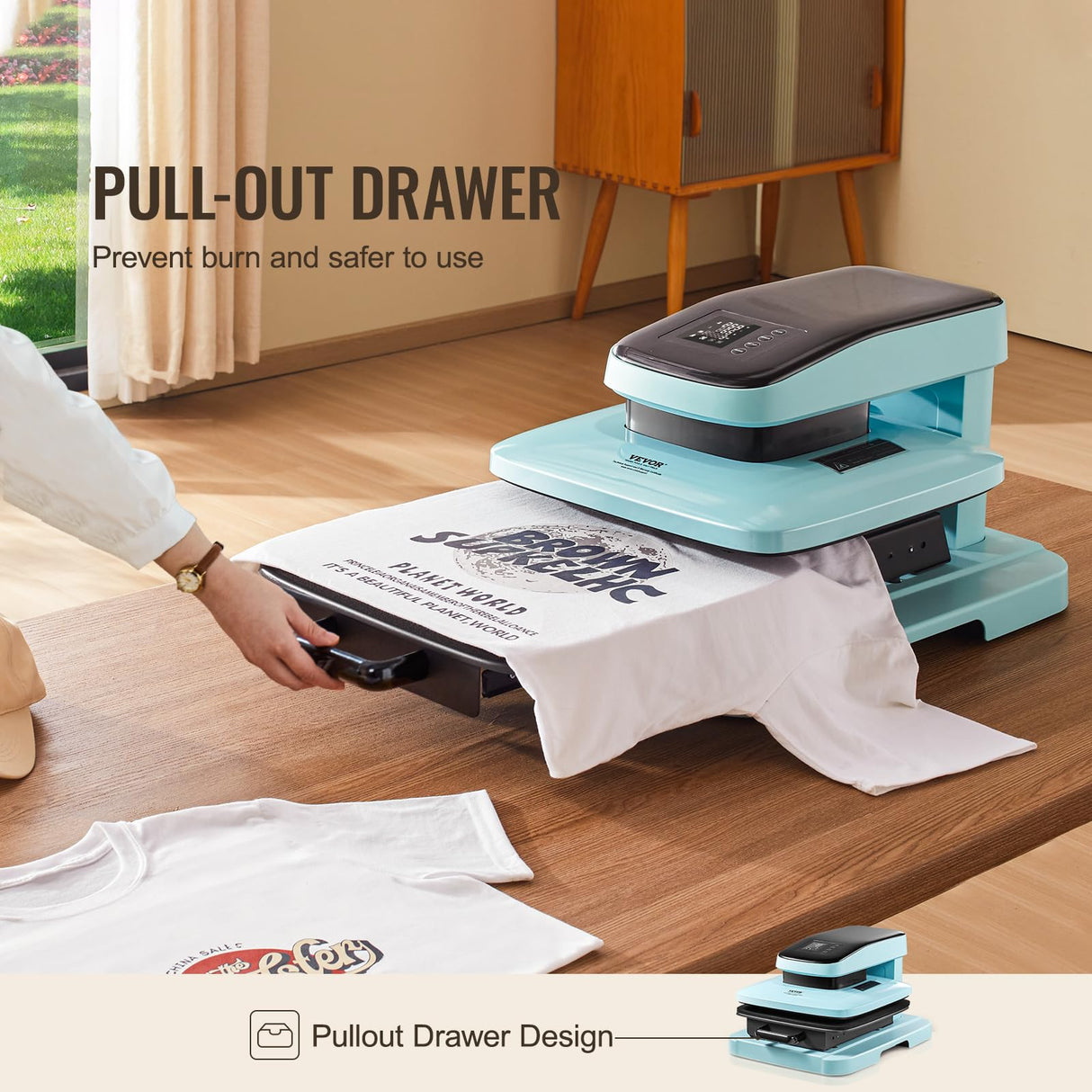 VEVOR Kit de Máquina de Prensa de Calor Automática, Prensa de Vaso, Máquina de Prensa de Camisetas Inteligente de 381 x 381 mm con Liberación Automática, Máquina de Prensa de Vaso, 0-250 ℃ 1330 W