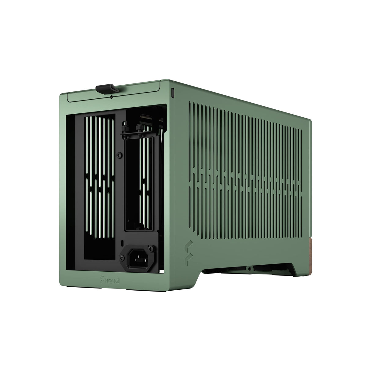 Fractal Design Terra Jade - Wood Walnut Front Panel - Small Form Factor - mITX Gaming Case – PCIe 4.0 Riser Cable – USB Type-C - Anodized Aluminum Panels