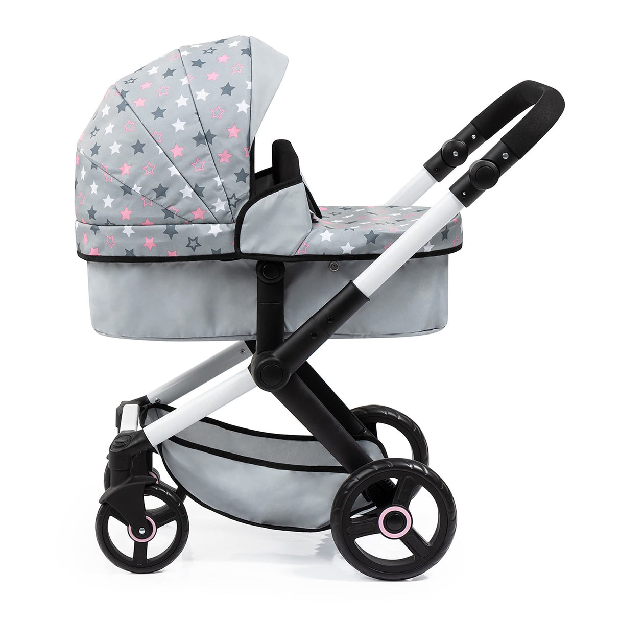 Bayer Design 17007AA Cochecito de muñeca Combi Xeo, Carro para muñecos, Bolsa, Convertible, Regulable en Altura