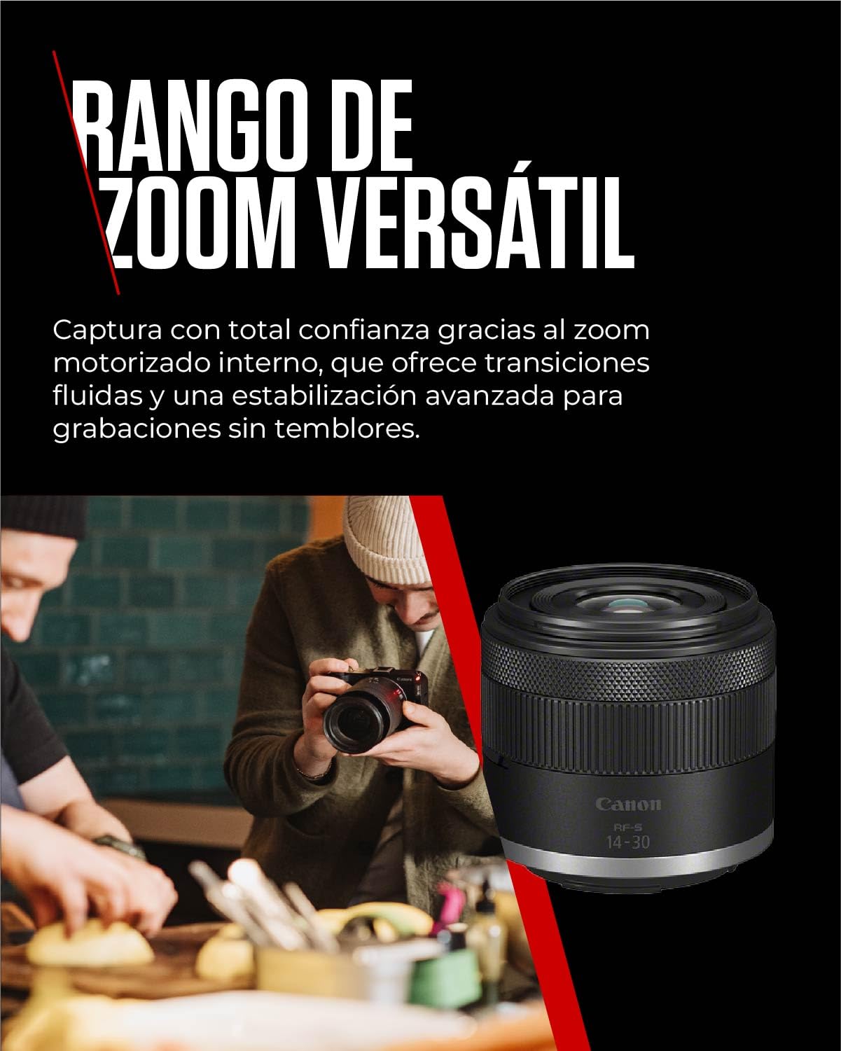 Canon Objetivo RF-S 14-30mm F4-6.3 IS STM PZ – Lente Zoom Ultra Gran Angular, Estabilizador Óptico 5 Pasos para Videoblogs | Compatible Sistema EOS R
