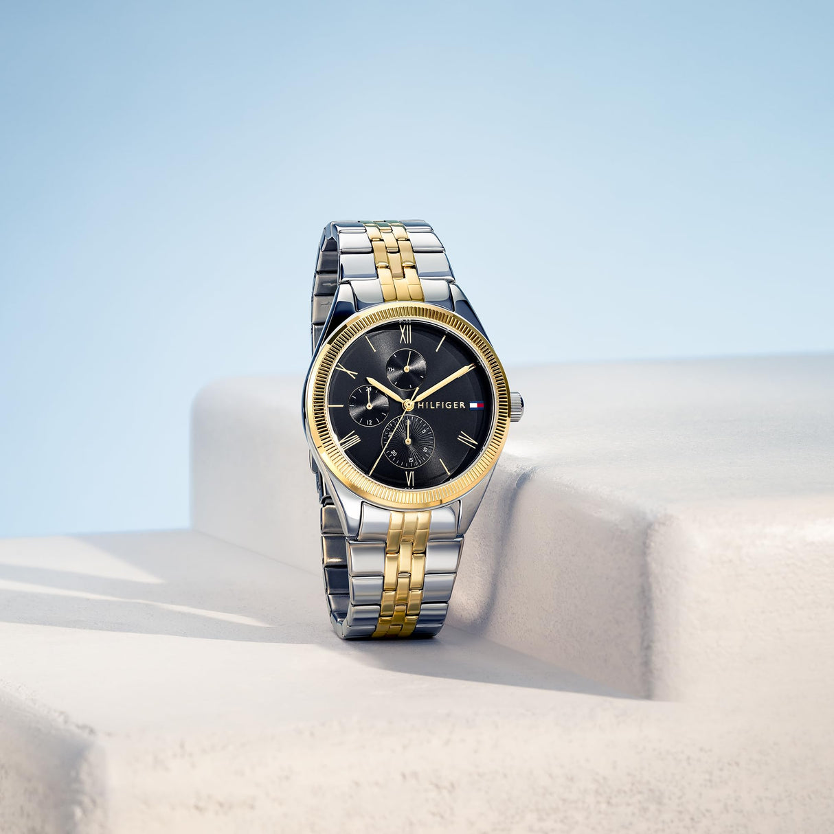 Tommy Hilfiger Reloj Analógico de Cuarzo Multifunción para Mujer con Correa de Acero Inoxidable Bicolor - 1782591