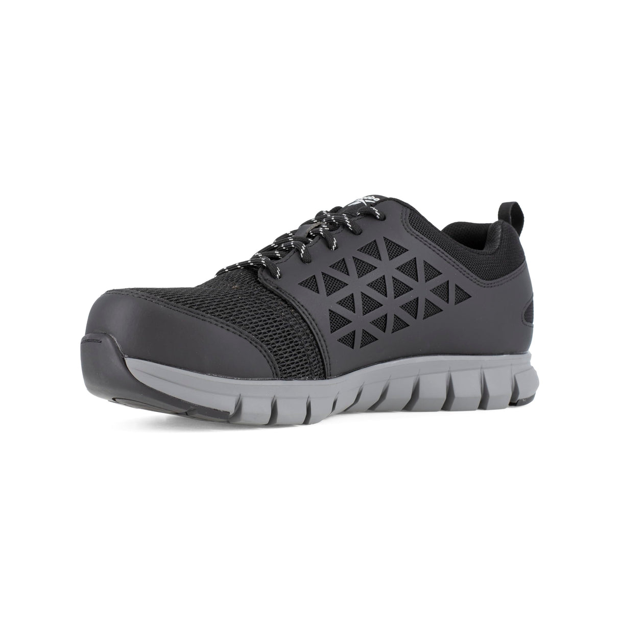 Reebok Work ib1031 S1P 40 Excel luz Athletic zapatillas de seguridad zapatos, punta de aluminio, parte superior y 3d de fibra de micro malla, tamaño 40, negro/gris