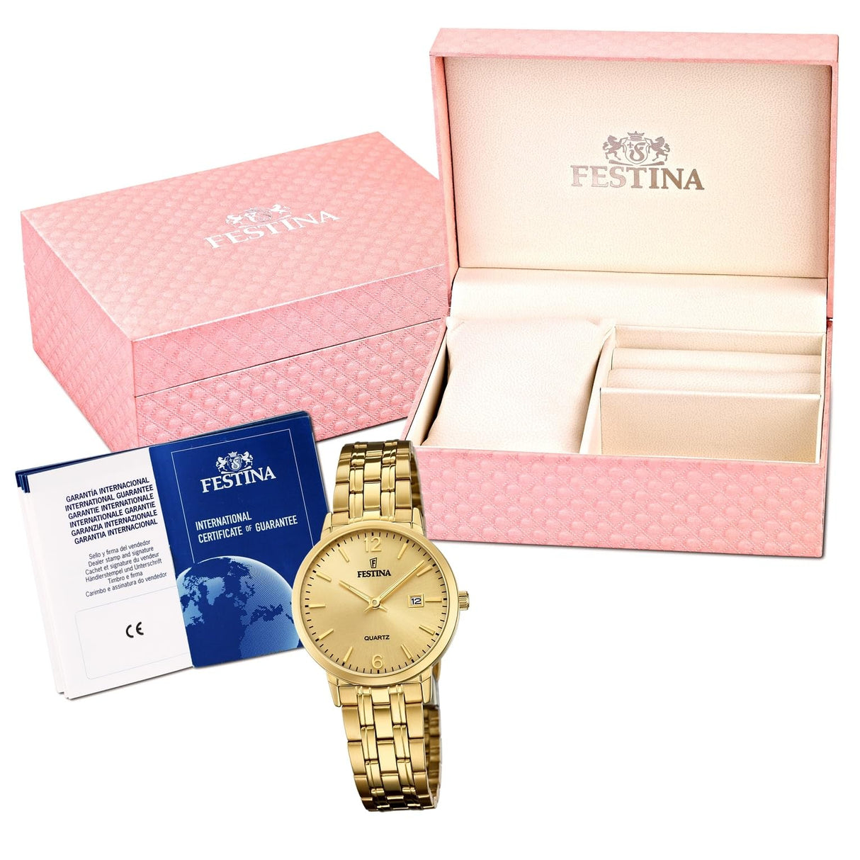Festina Reloj Mujer F20514/3 Acero Clasico Caja de Acero Inoxidable 316l Dorado Correa de Acero Inoxidable 316l Dorado