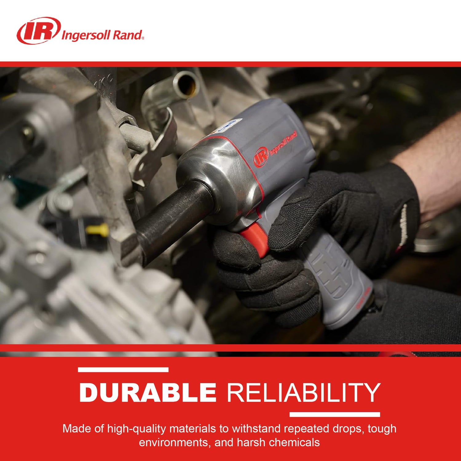 Ingersoll-Rand 36QMAX Llave de Impacto 1/2 Pulgada, Potente Llave de Impacto Neumática 870 Nm Torque, Diseño Ligero y Compacto
