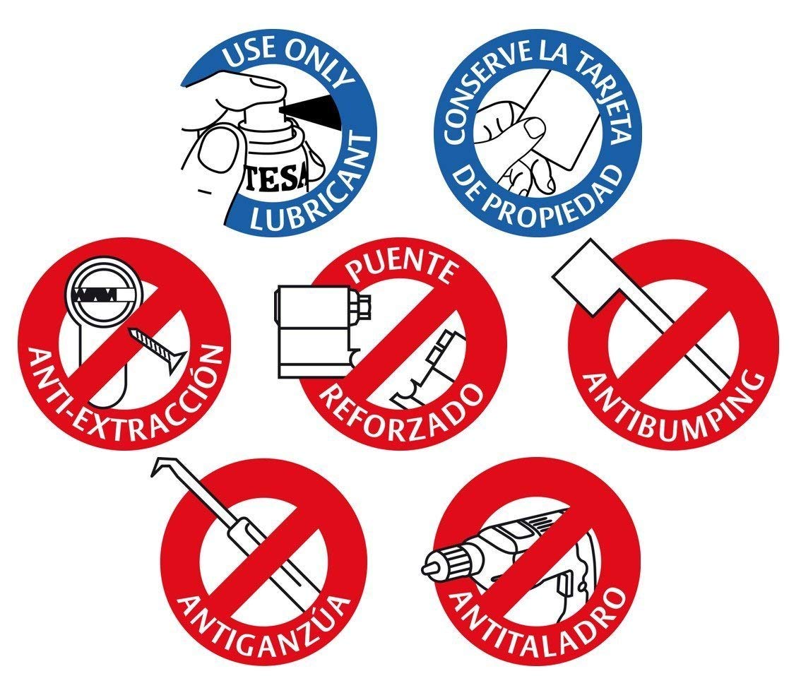 Tesa Assa Abloy TK1B3040N: Cilindro europeo TK100, 30 x 40 mm, acabado niquelado, compatible con cerraduras de perfil europeo, uso residencial y comercial, instalación sencilla