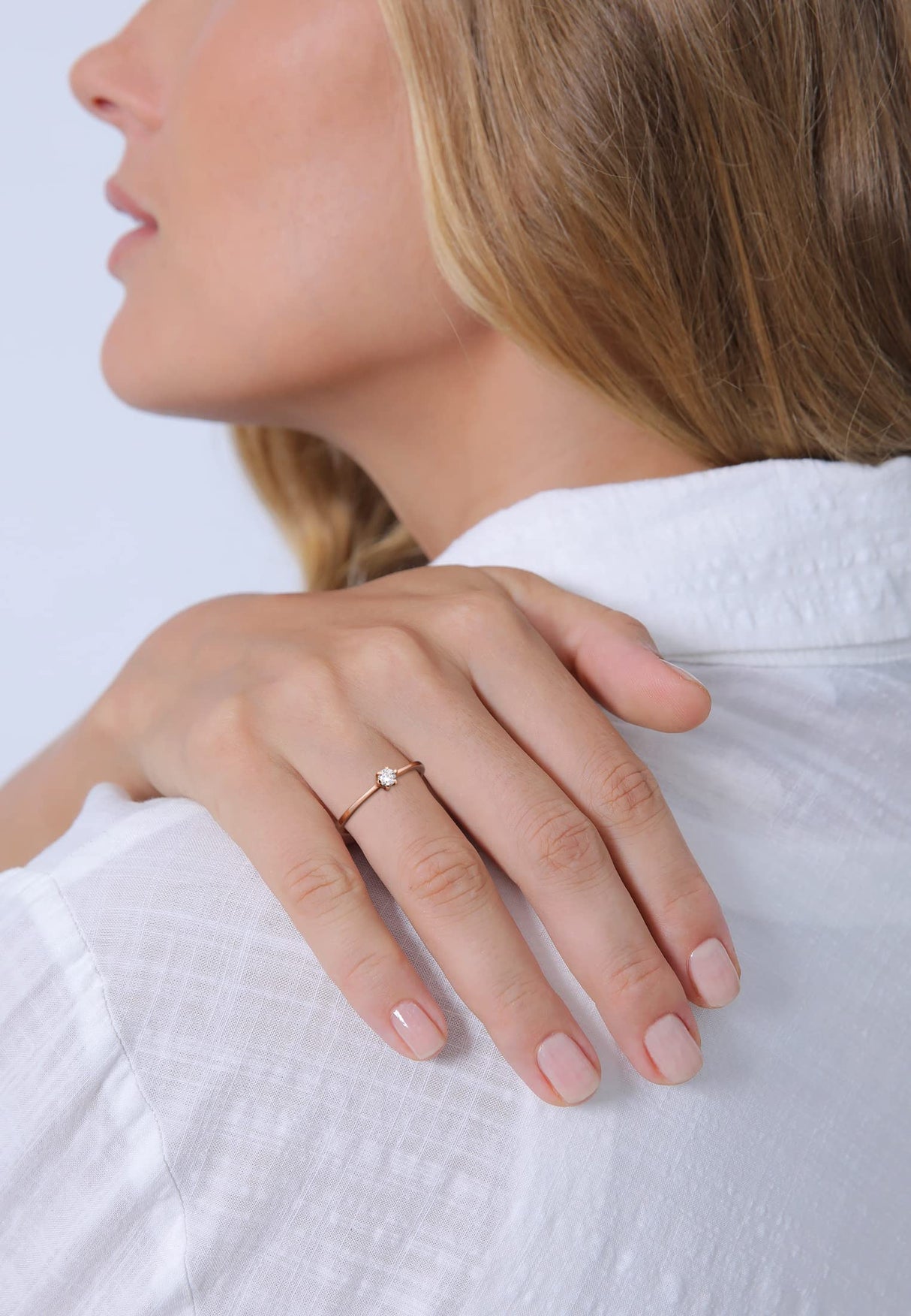 Elli Anillos Solitär Verlobung Diamant (0.11 ct.) 750 Roségold