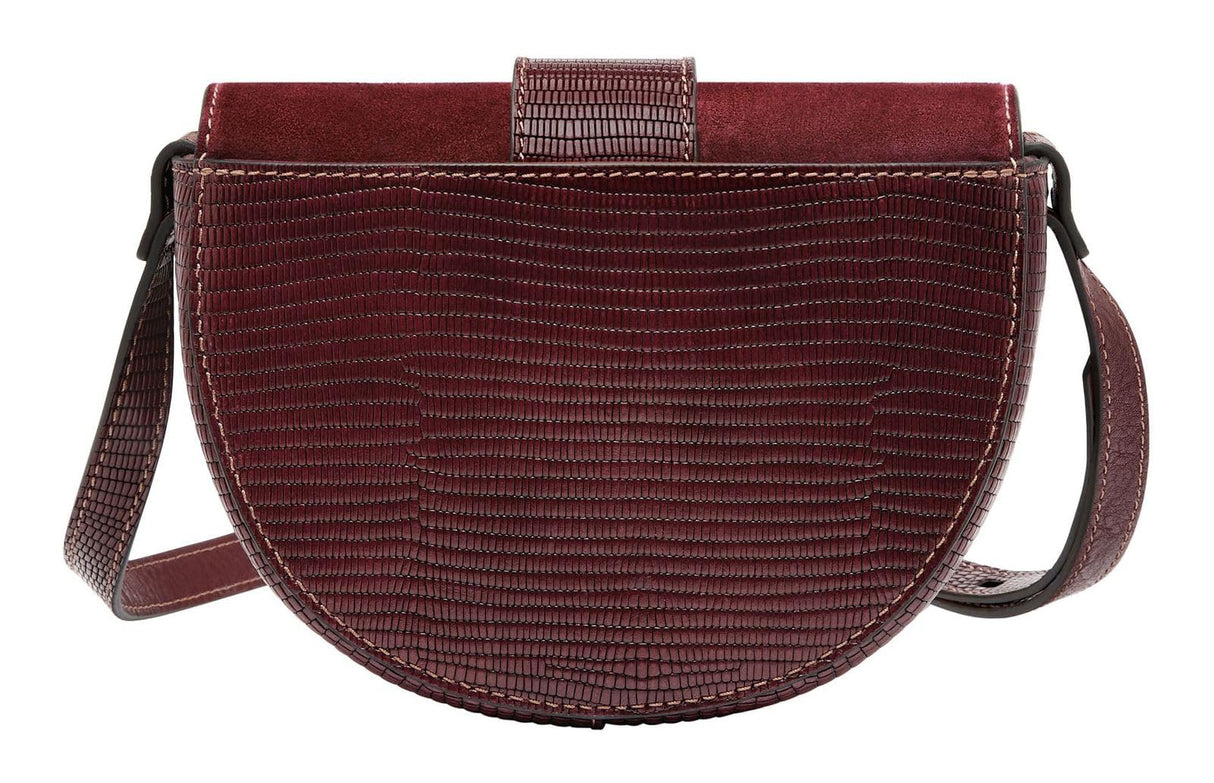 Fossil bolso de mujer Harwell, Bolso crossbody pequeño con solapa en piel repujada efecto lagarto, Largo: 16,5 cm, Ancho: 5,1 cm, Alto: 11,4 cm, ZB1939243