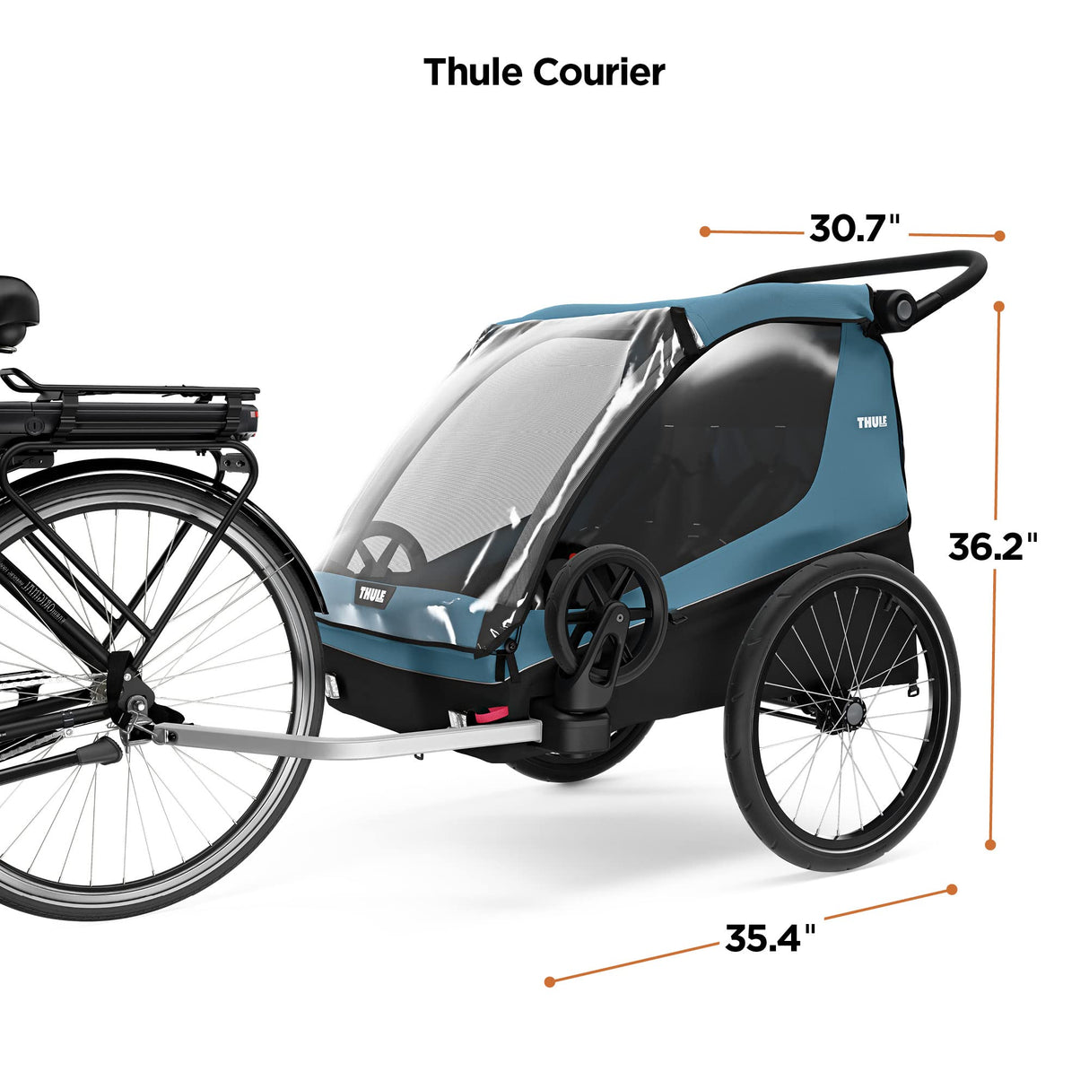 Thule, Courier, Remolque De 2 Plazas para Bicicletas, BLU, U, Admirador Unisex