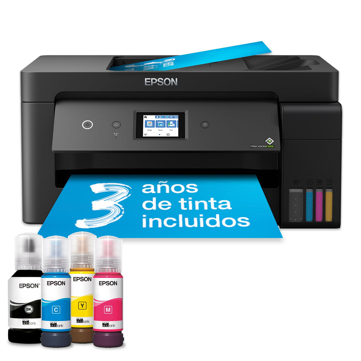 Impresora multifunción EcoTank ET-15000 A3+ con depósito de tinta, conexión Wi-Fi y tinta incluida para hasta 3 años.