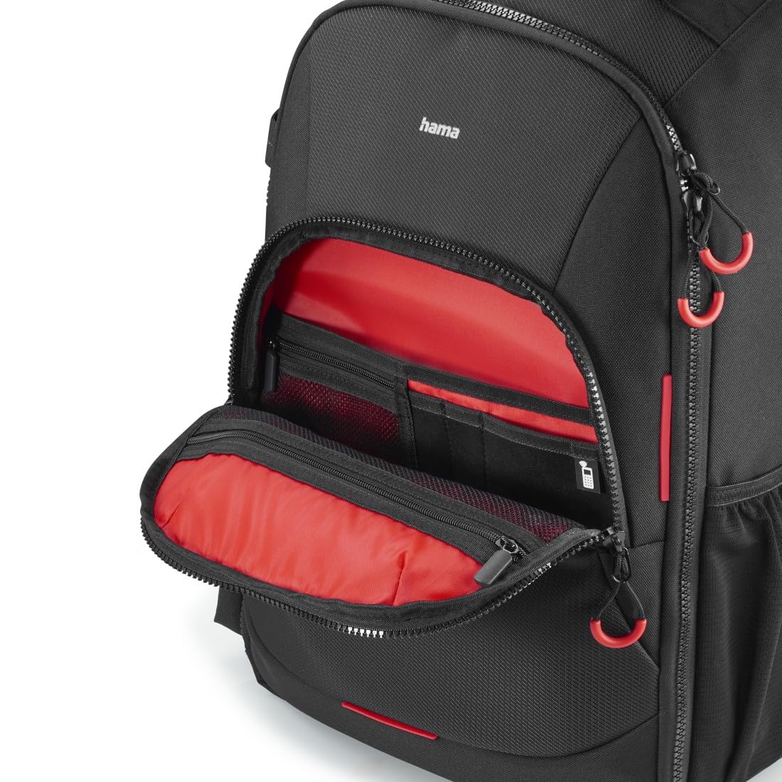 Hama Ohio, Mochila Unisex Adulto, Rojo, Innenmaß B x T x H: 27 x 12 x 34 cm