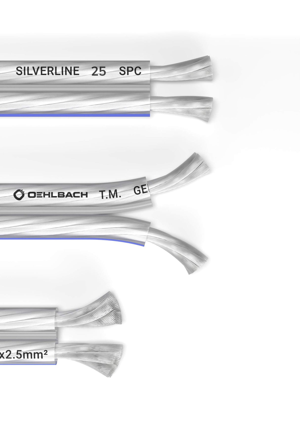 Oehlbach D1C186 - Cable para Altavoces (2 x 2,5 mm², 20 m), Plata Transparente
