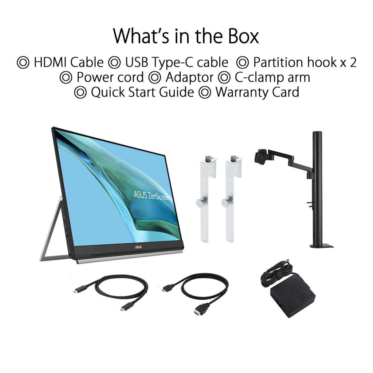 ASUS ZenScreen MB249C - Monitor portátil de 23,8" FHD (1920 x 1080), sin marco, IPS, antirreflejos, USB-C, altavoces, peana, abrazadera en C, gancho para separadores, sostenibilidad ecológica