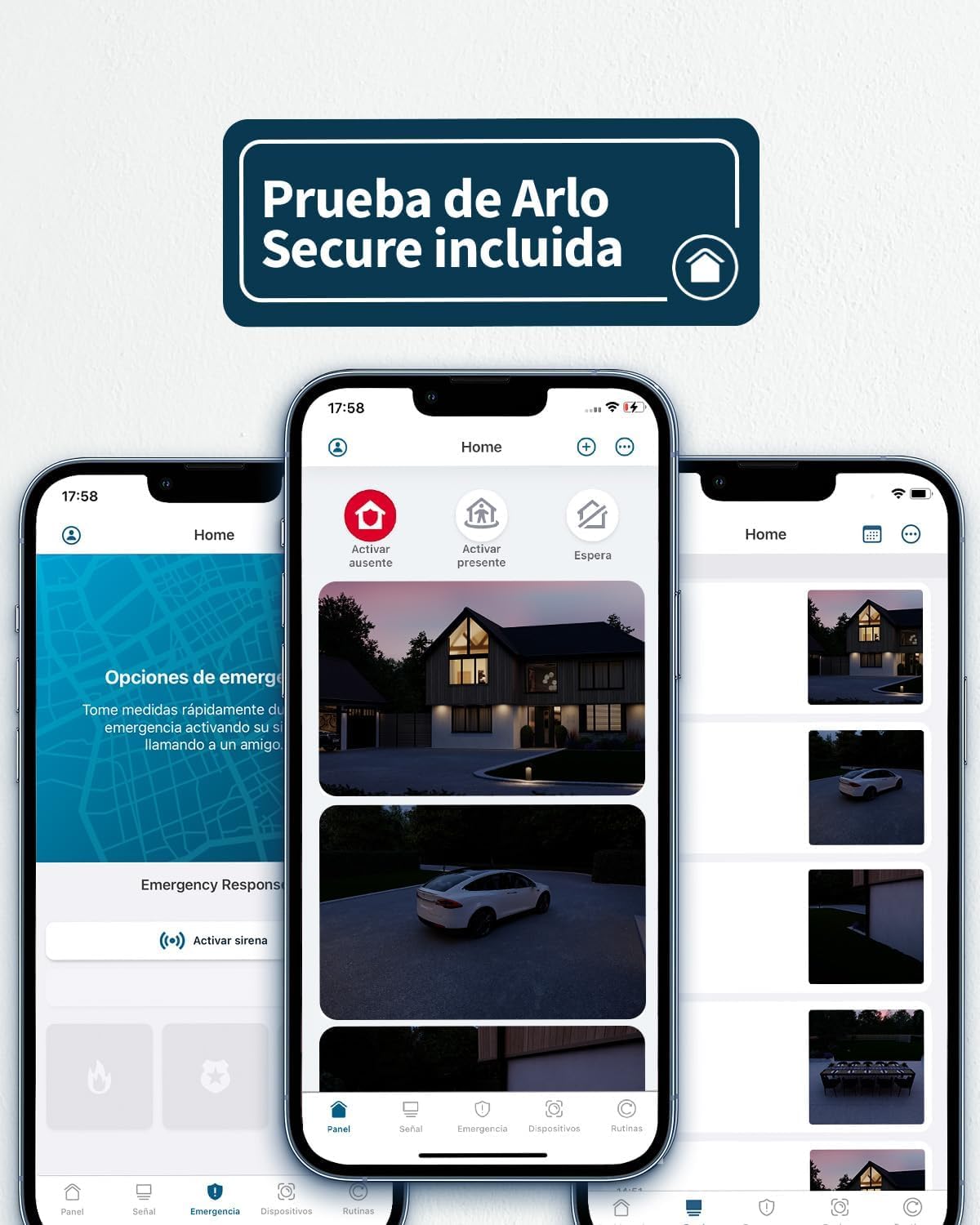Arlo Pro 5 Camara de Vigilancia WiFi Exterior 2K, Camara Vigilancia WiFi Interior, Sensor de Movimiento, Alarmas Para Casa, Visión Nocturna Color, Prueba Arlo Secure Incluida, 4 Cámaras, Blancas