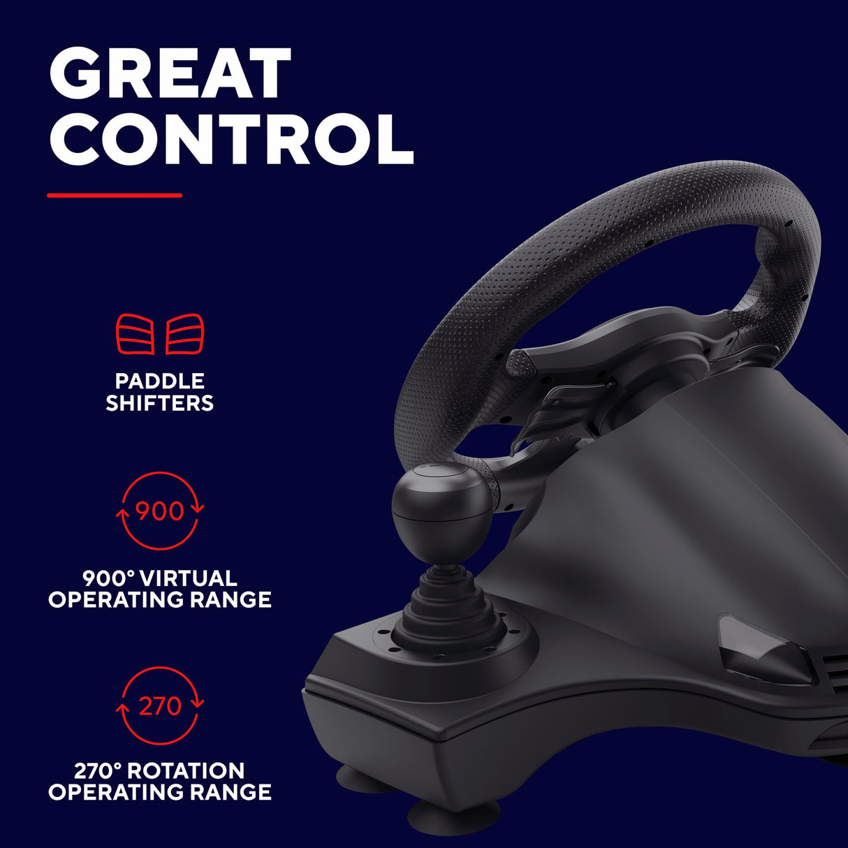 Trust GXT 289 Movi Volante de Carreras PC, Xbox Series X/S, PS4, Nintendo Switch, con Pedales, Levas de Cambio, Palanca de Cambios, Vibración, Racing/Farming Simulator / F1 / Gran Turismo