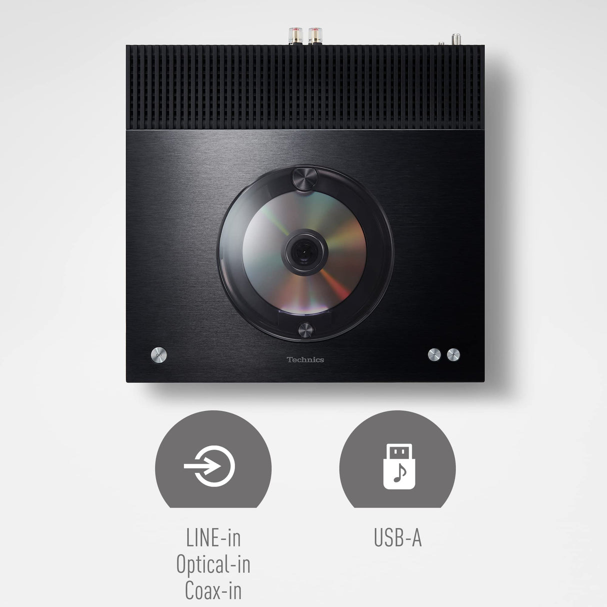 Technics SA-C100EG-K Network con Reproductor de CD, Radio DAB+, USB, Bluetooth y Chromecast Integrado, AirPlay 2, Phono MM, Wi-Fi, Negro