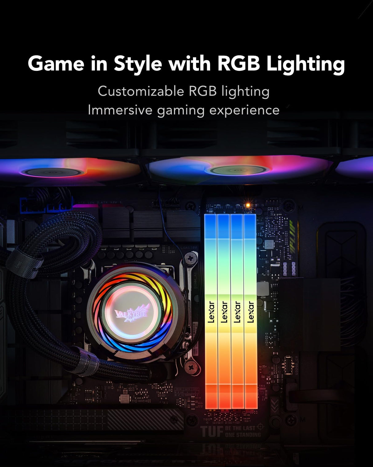 Lexar THOR RGB Memoria RAM DDR5 32GB Kit (2x16GB) 6000 MHz, DRAM 288-Pin UDIMM PC Memoria DDR5 para Computadora Juegos Alto Rendimiento Compatible con Intel XMP 3.0/AMD Expo 1.35V (LD5U16G60C38BG-RGD)