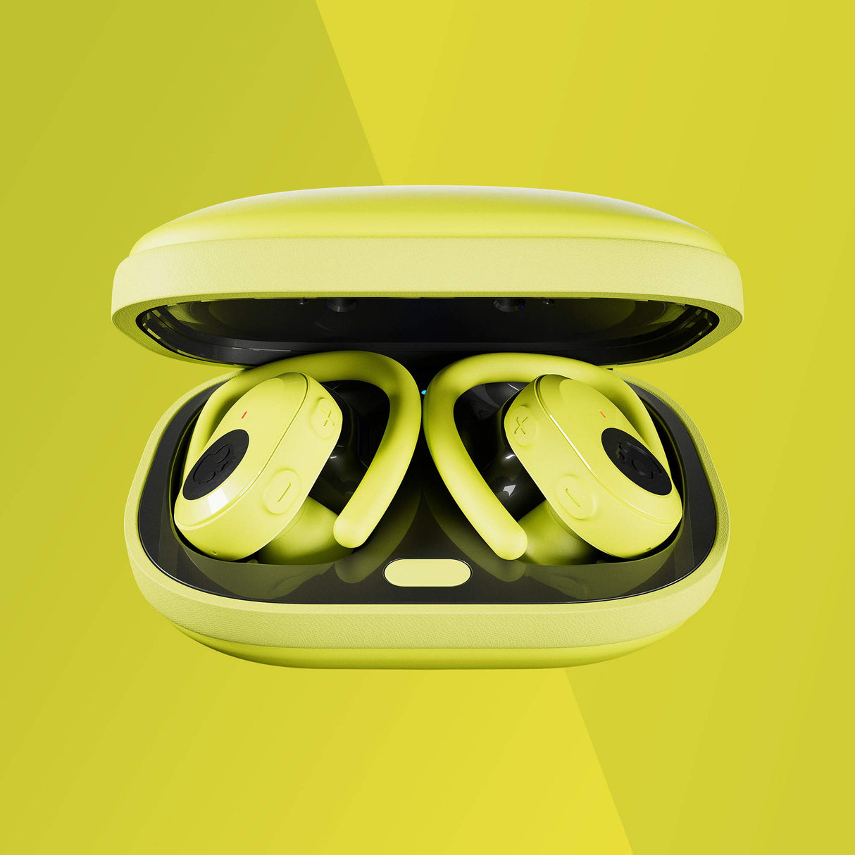 SKULLCANDY Auriculares Deportivos inalámbricos Push Ultra True inalámbricos vía Bluetooth, Resistencia al Sudor IP67 y al Agua, hasta 40 Horas de batería Total, Color Amarillo eléctrico.