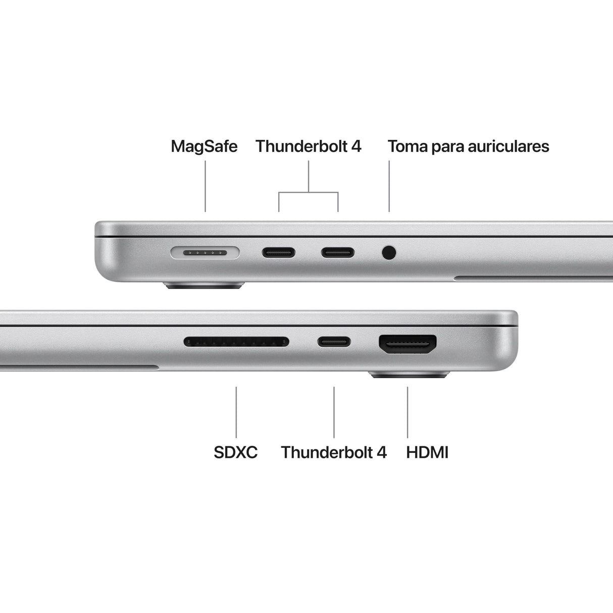 Apple MacBook Pro Portátil de 14,2" con M5,CPU de 10 núcleos y GPU de 10 núcleos: Creado para Apple Intelligence, Pantalla Liquid Retina XDR y 16 GB de Memoria unificada, 1TB; Plata