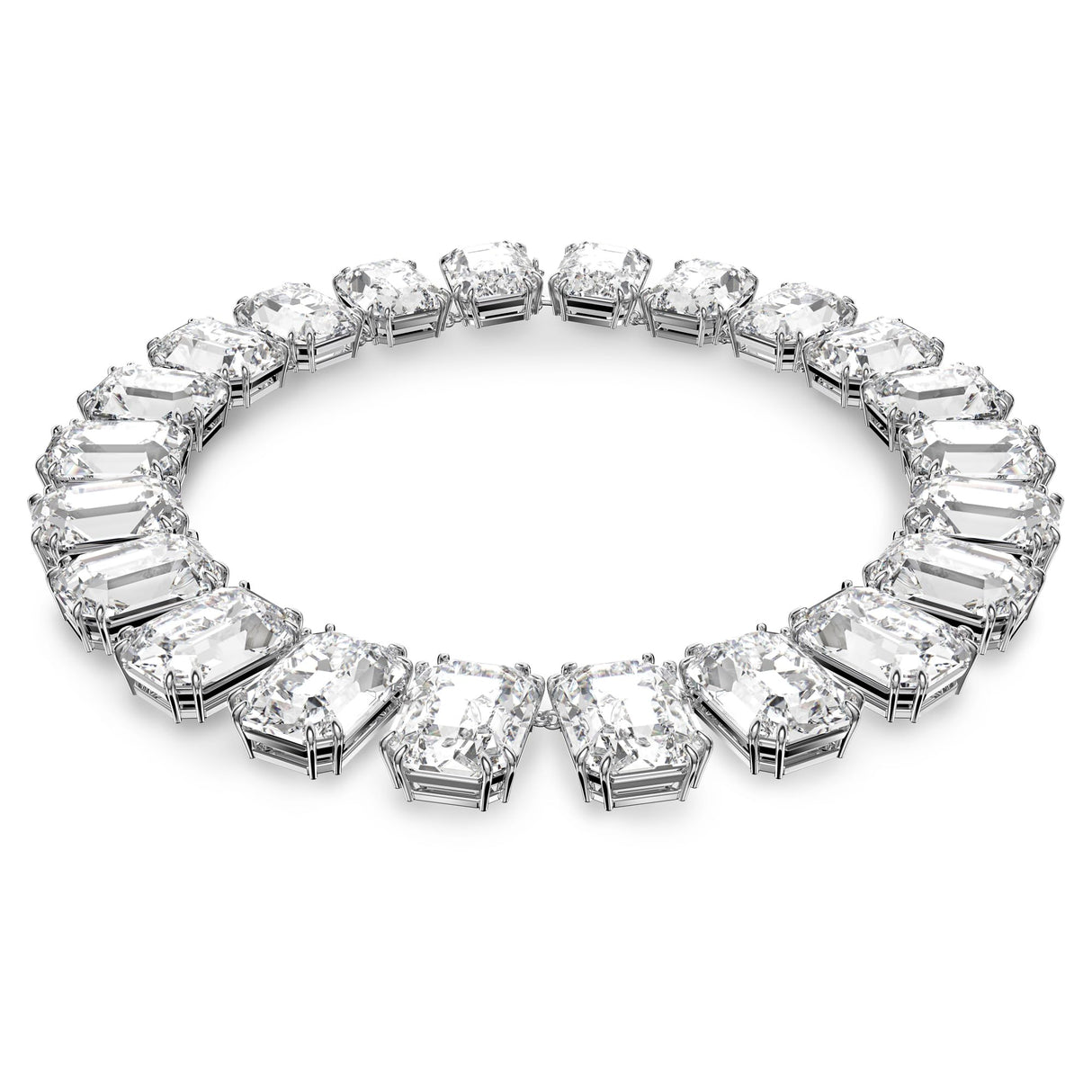 Swarovski Collar Millenia, Cristales de gran tamaño, Talla octogonal, Blanco, Baño de rodio