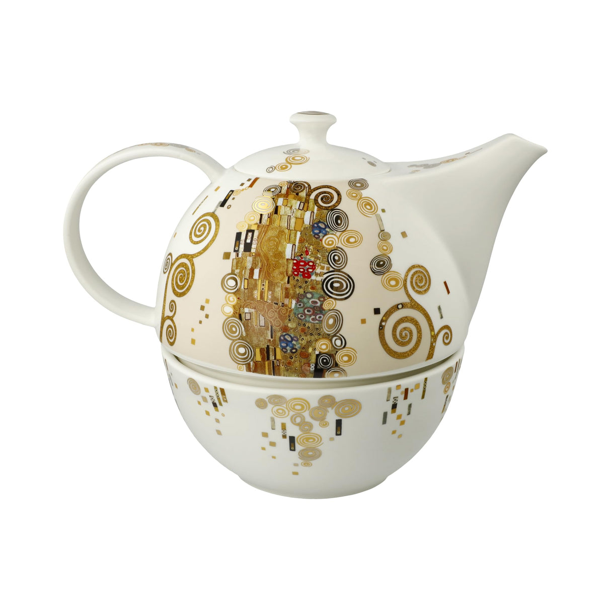 Goebel Gustav Klimt 67-013-61-1 Artis Orbis - Tetera con calentador (porcelana, 25,x 16,5 x 20 cm)
