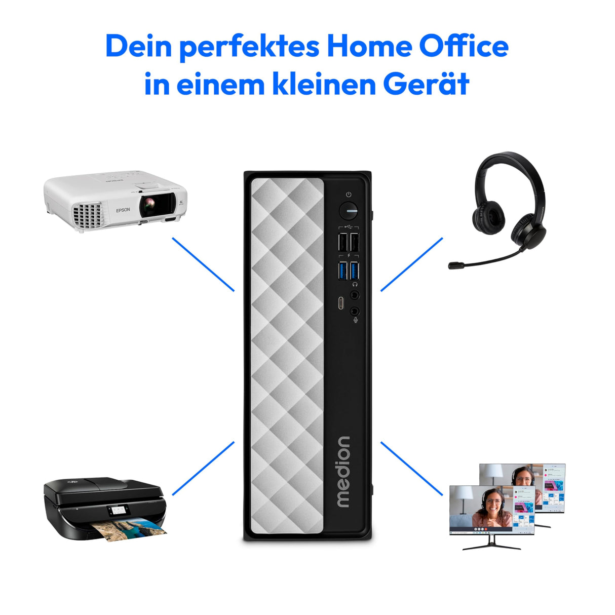 Medion Akoya T80 SFF MD35424 - Intel i7-12650H, 16GB RAM, 512GB SSD, UHD Grafik, DOS