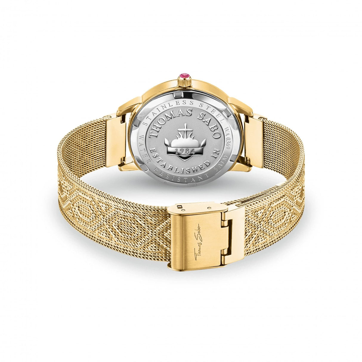 THOMAS SABO Reloj Analógico para Mujeres de Cuarzo con Correa en Acero Inoxidable WA0369-264-211-33 mm