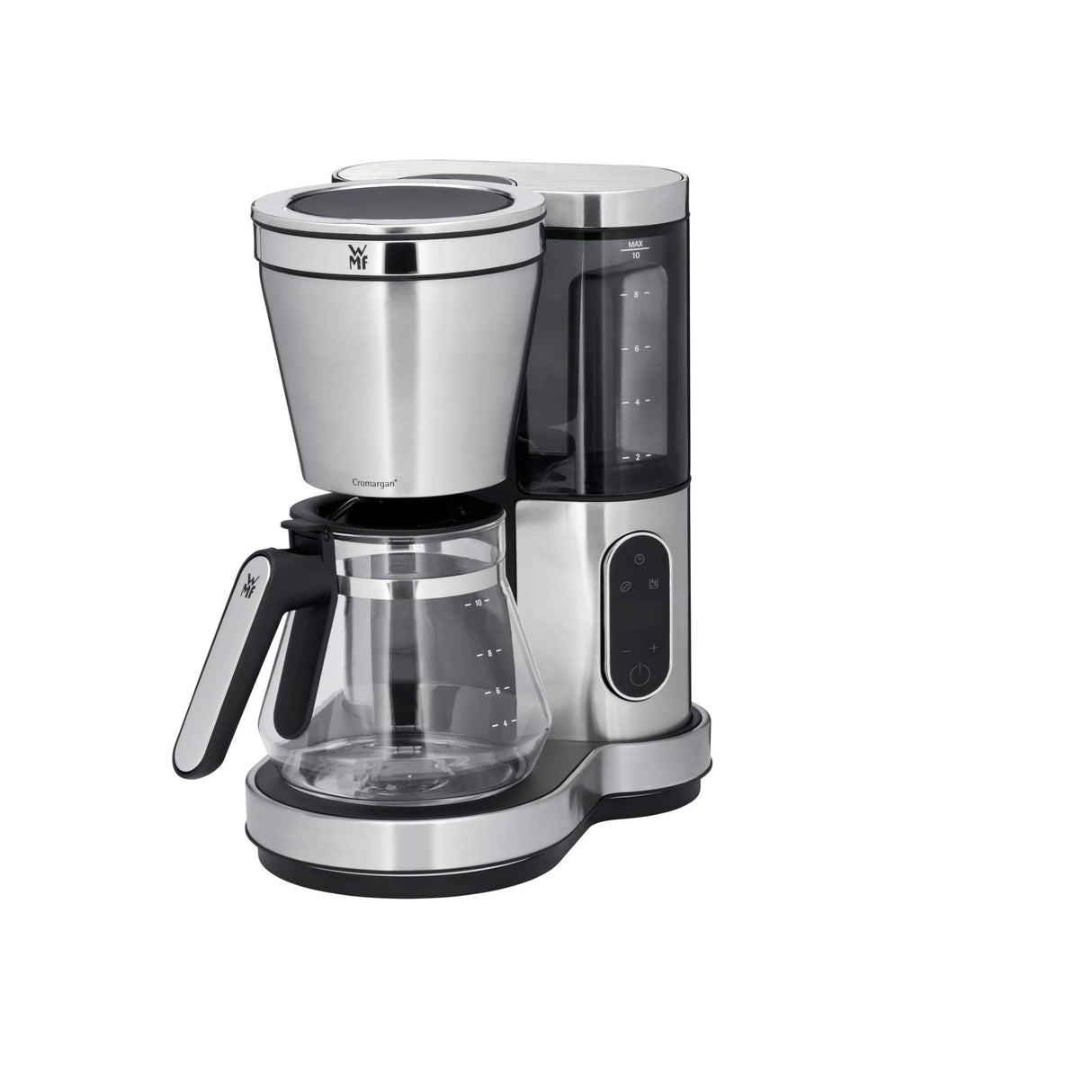 WMF Lumero Cafetera de filtro con jarra de cristal, café de filtro, 10 tazas, función temporizador, placa calentadora, cafetera con depósito de agua extraíble, apagado automático, 1000 W