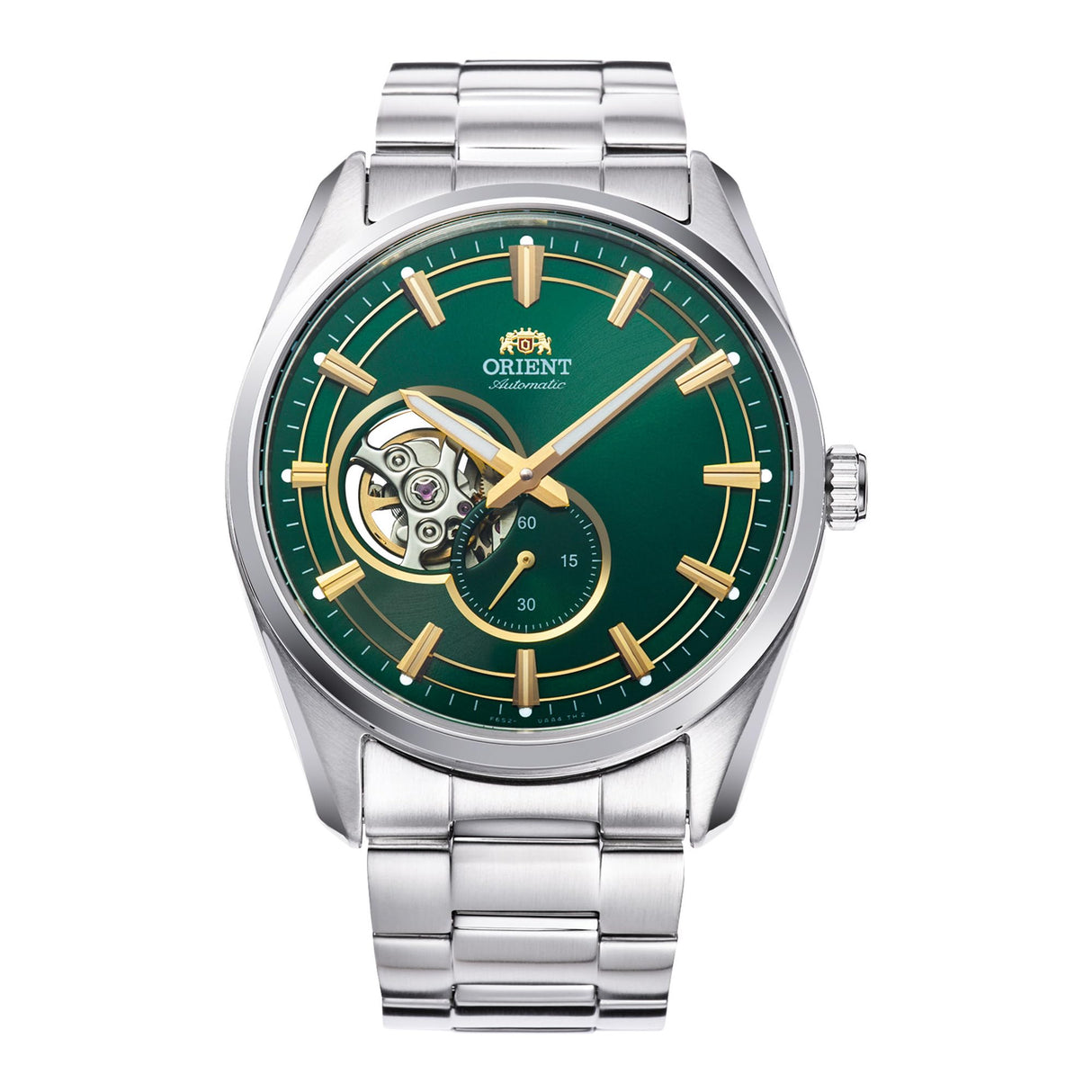 Orient Contemporary Small Seconds Semi Skeleton – Reloj de Hombre automático de Carga Manual Casual AR00, Acero Verde, Informal
