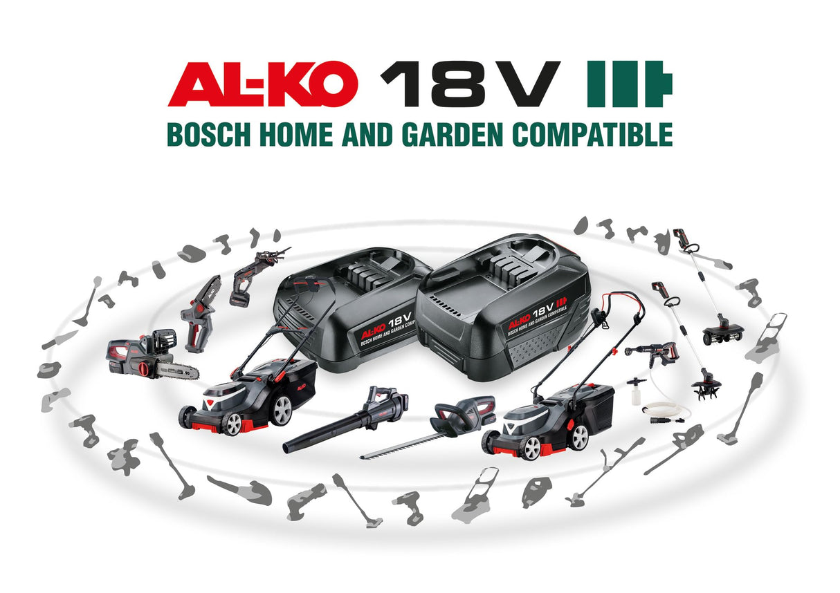 AL-KO Podadora CSA 1820, batería de ion de litio de 18 V (batería y cargador incluidos), 20 cm de longitud, 3,7 m/s, velocidad de la cadena, ajuste de ángulo de 125 grados.