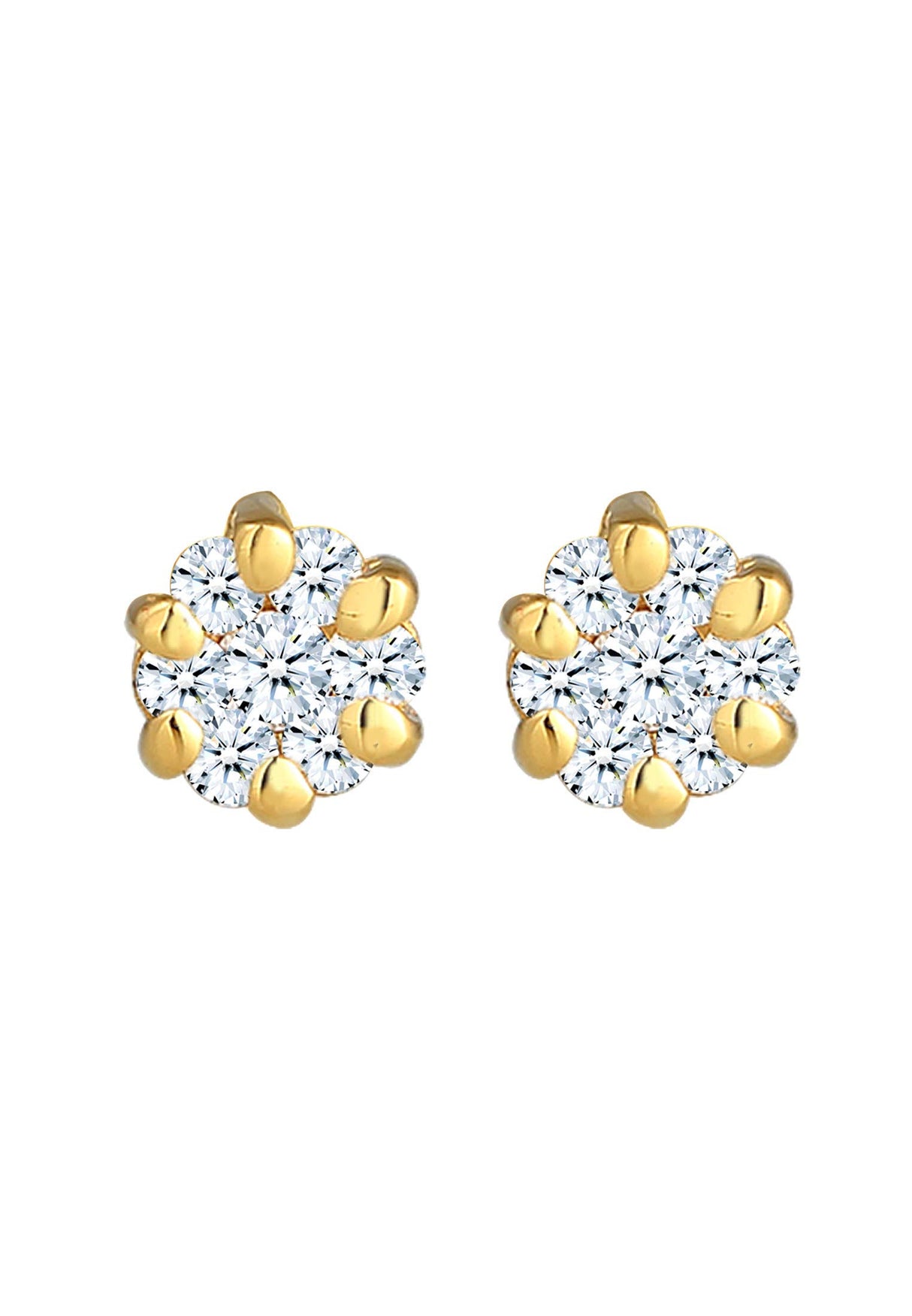 Elli DIAMONDS Pendientes Mujeres flor con Diamante (0.24 ct.) en Oro Amarillo 585