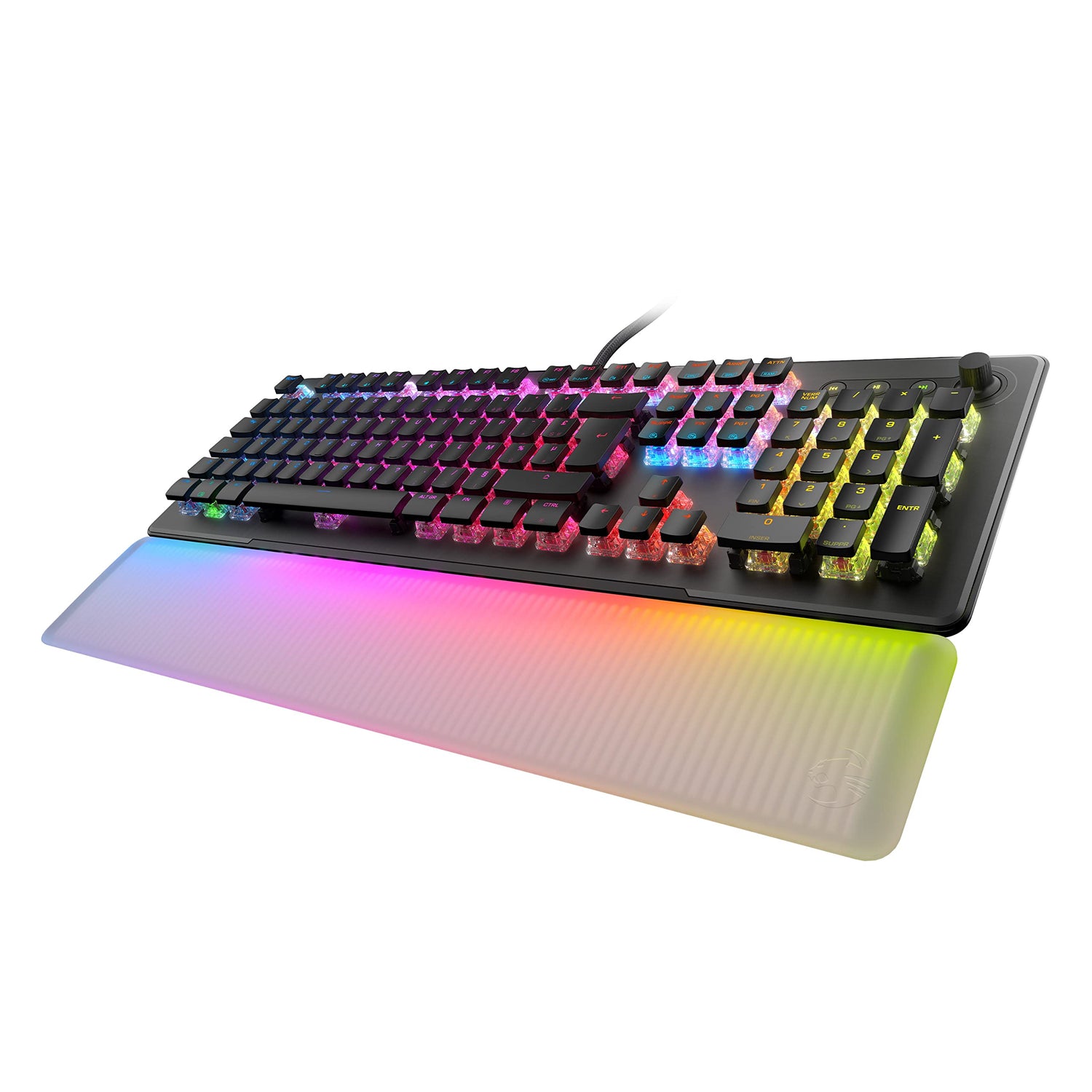 ROCCAT Vulcan II MAX - Teclado de Juego óptico y mecánico para PC, Teclas retroiluminadas RGB Personalizables, reposamuñecas, interruptores Titan II, Placa de Aluminio, Negro