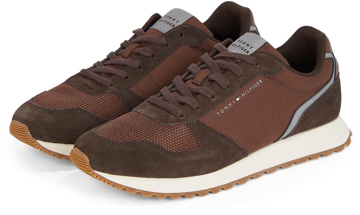 Tommy Hilfiger Runner Sneaker Hombre New Eva Mix Flag Calzado, Marrón (Ebony Brown), 43
