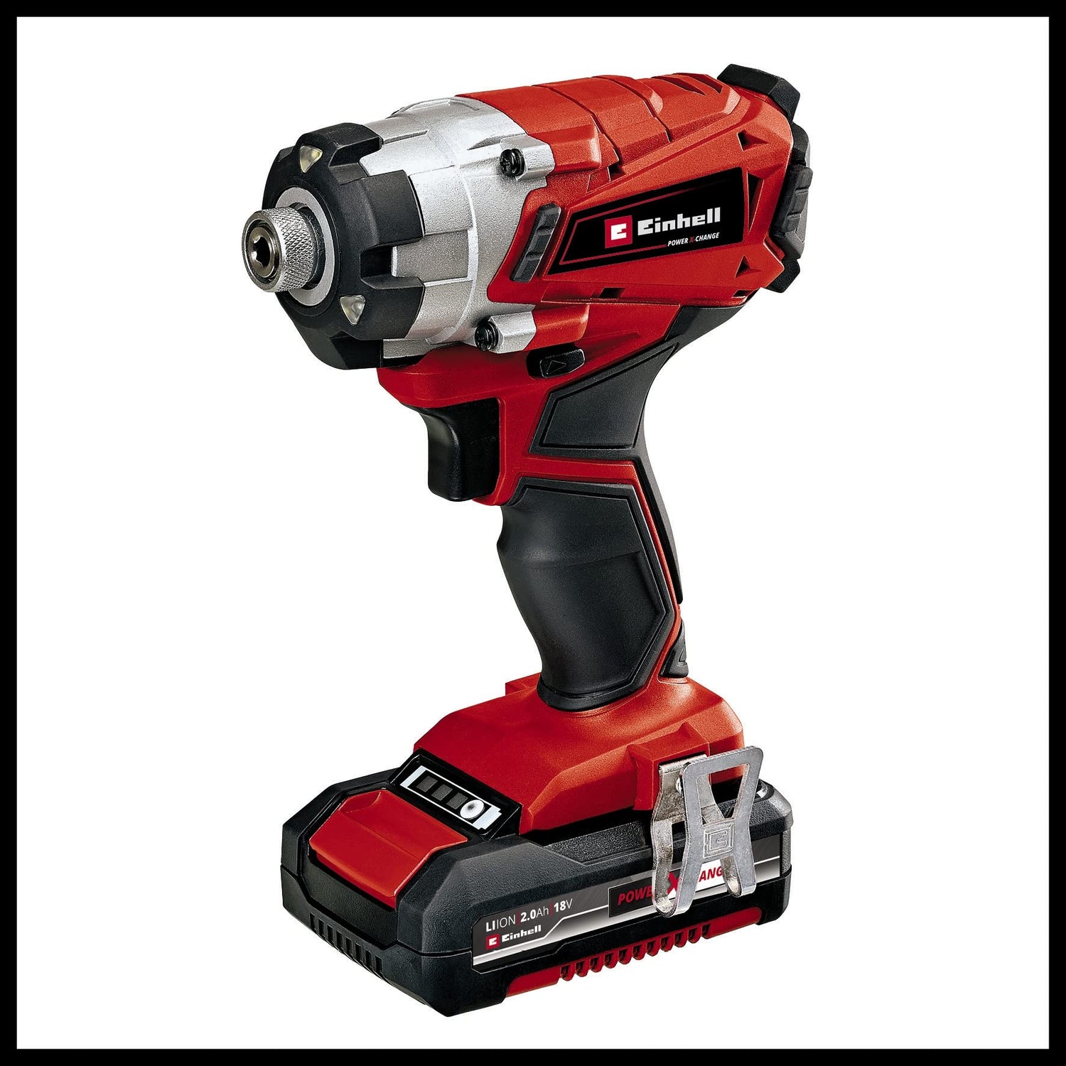 Einhell 4257214 poder X-Change 2.0 Ah 18 V Combi Taladro Y Atornillador De Impacto – Pack de 2 – rojo