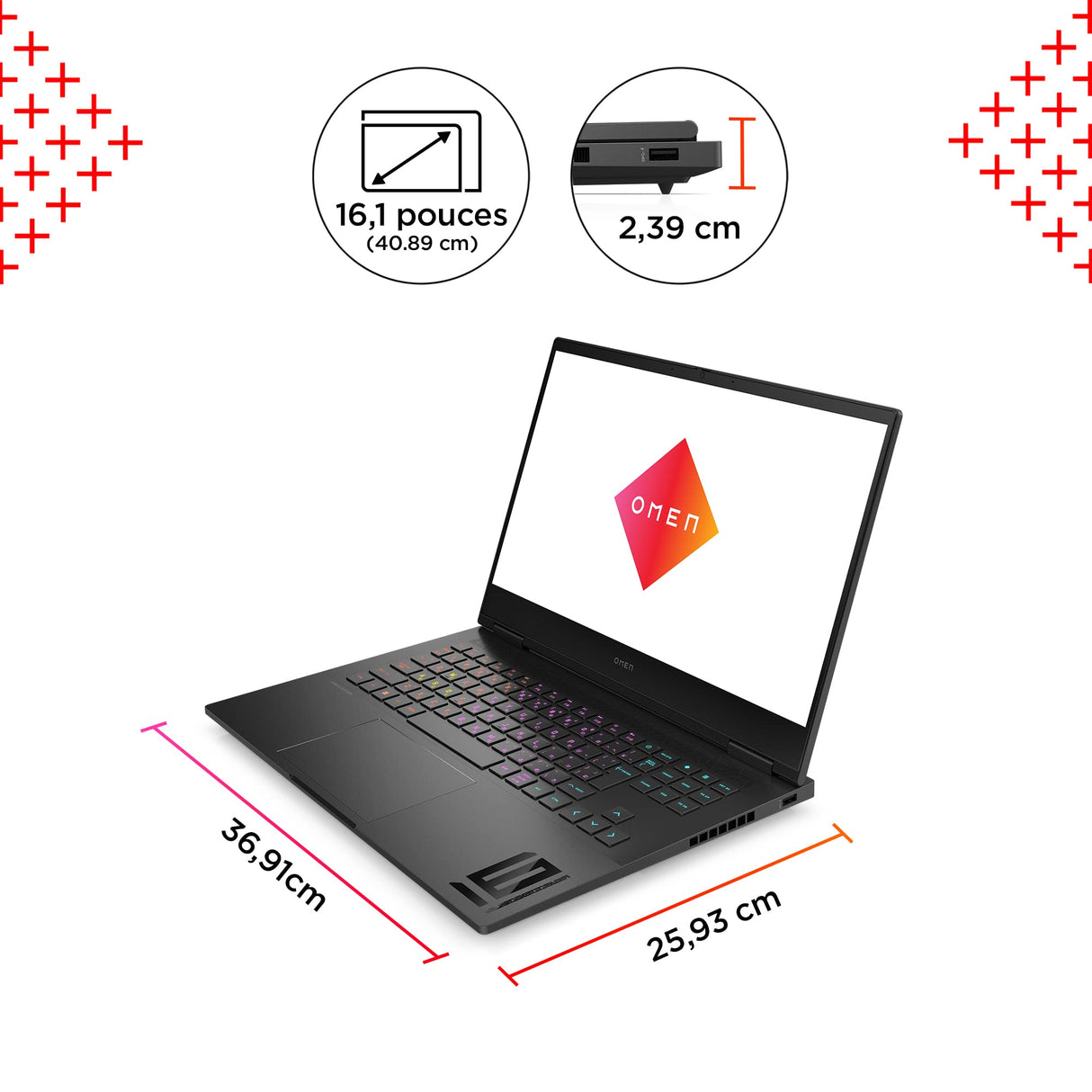HP OMEN 16-xd0000sf PC Portable Gaming 16,1" FHD IPS (Ryzen 7-7840HS, RAM 16 GB, SSD 512 GB, NVIDIA GeForce RTX 4060 8GB, AZERTY, Windows 11 Familia) Negro sombreado