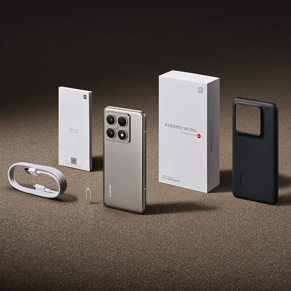 Xiaomi 14T Pro – Smartphone de 12+512GB, Lentes Leica Summilux, MediaTek Dimensity 9300+, Pantalla AMOLED 6,67'' 144Hz, HyperCharge 120W, Gris Titanio (Versión ES)
