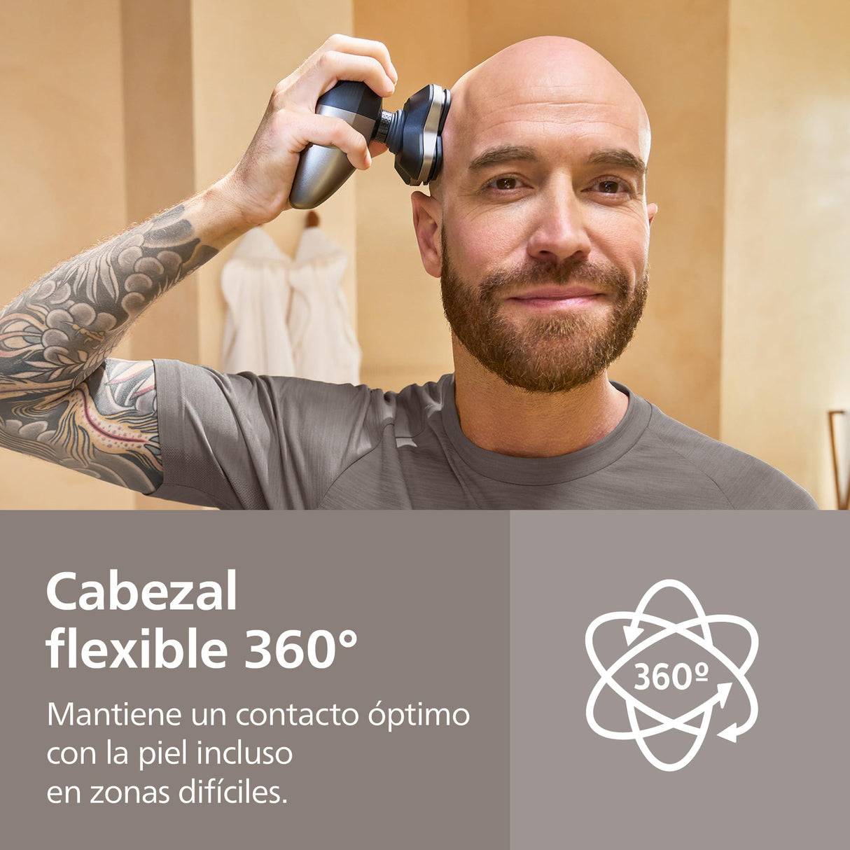 Afeitadora de cabeza Philips Serie 9000 Pro - Afeitadora de cabeza para hombres y mujeres, cabezal flexible 360°, cuchillas ComfortCut para un afeitado apurado y suave, modelo HS9980/15