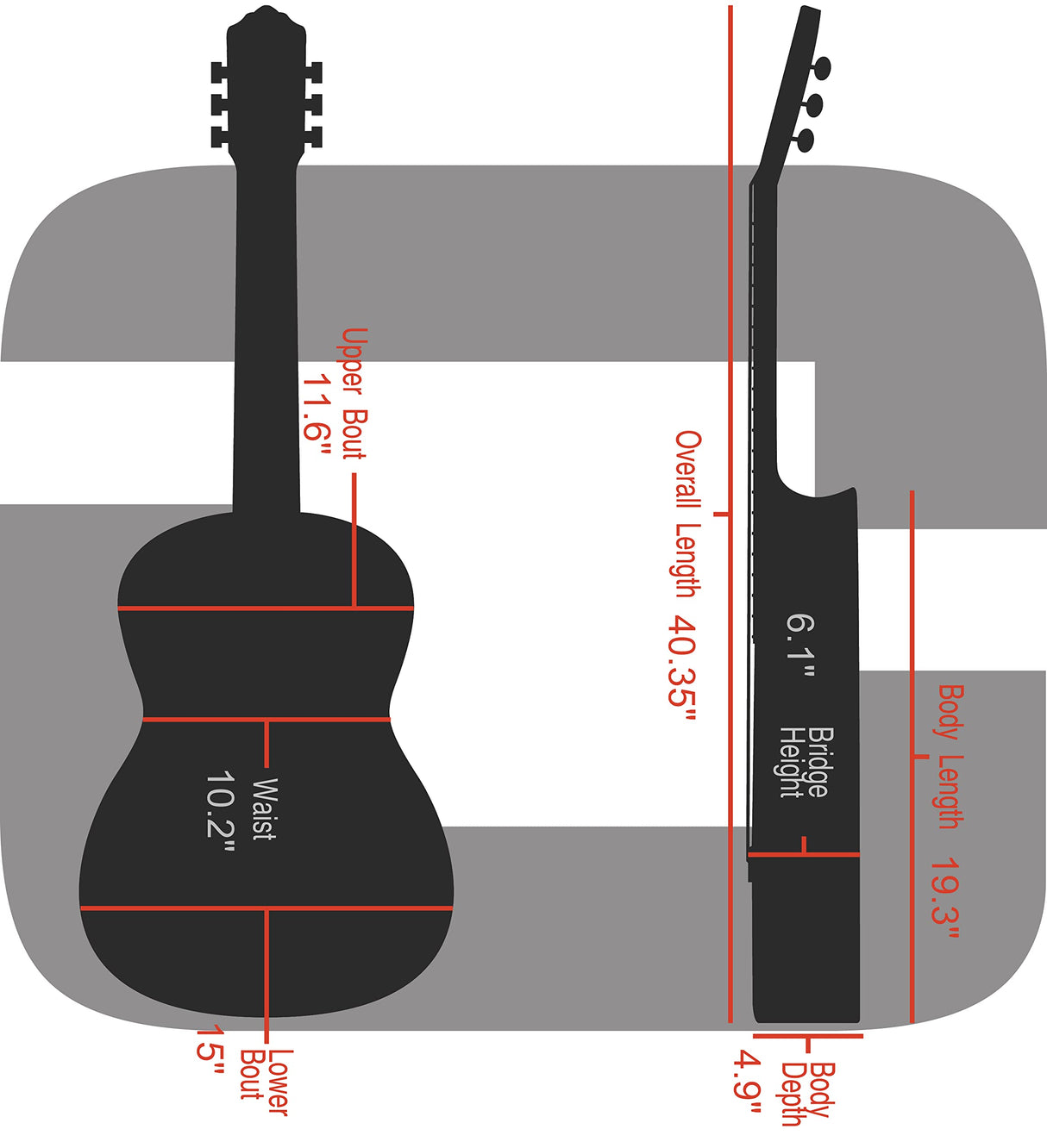Crossrock Air 4/4 - Funda rígida para guitarra de concierto (100% fibra de carbono, con mochila y funda protectora), Negro, Clásico