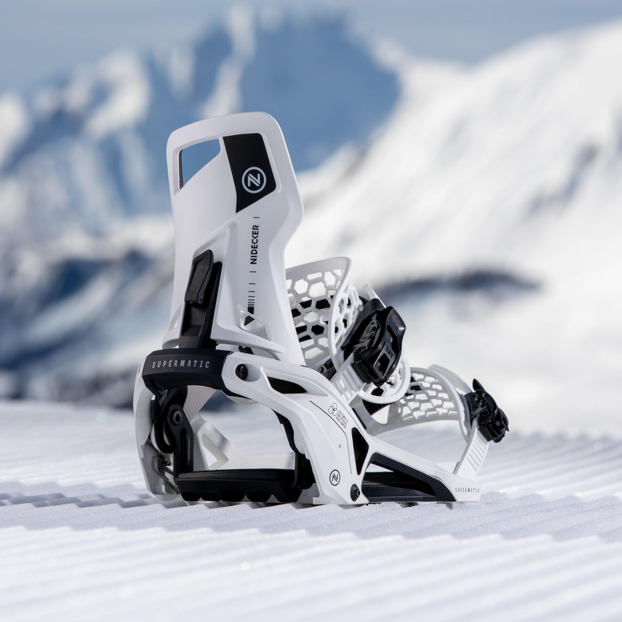 Nidecker Supermatic encuadernaciones de Snowboard, Unisex, Blanco, M (4.5-8.5)