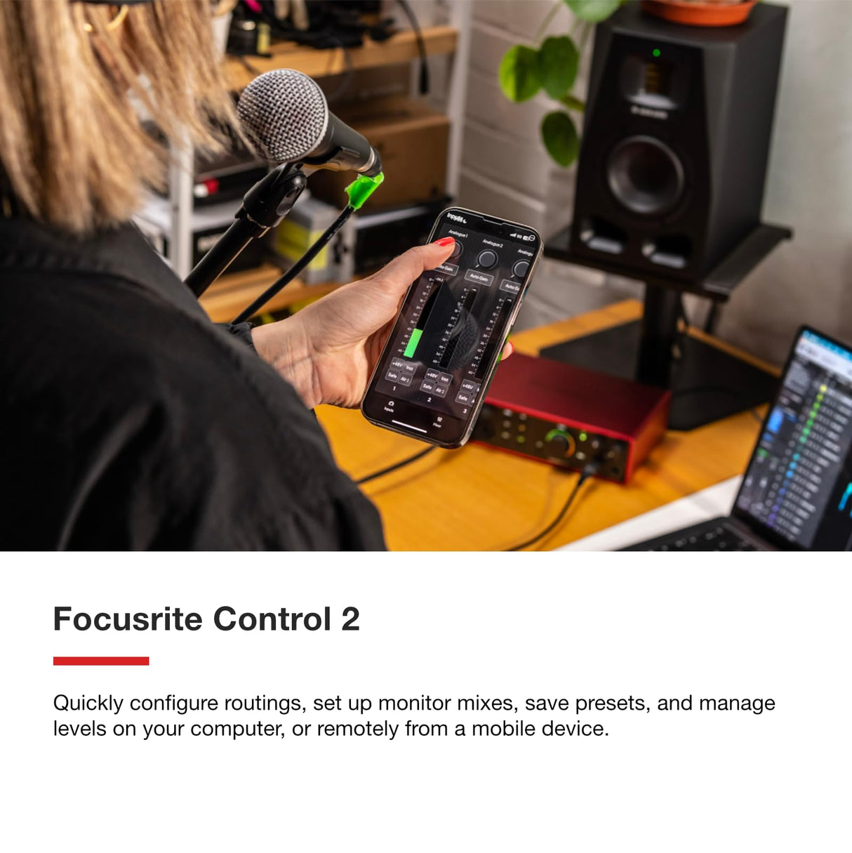 Focusrite Scarlett 18i16 interfaz de audio USB de 4.ª gen. para componer y producir música, grabar y crear pódcast. Grabación con sonido de estudio y alta fidelidad, más todo el software que necesitas