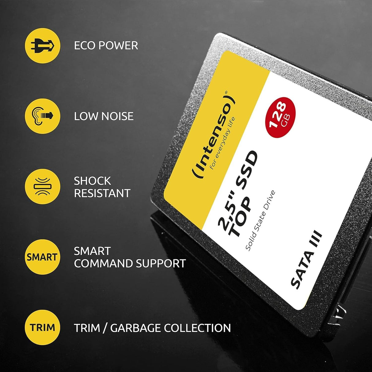 Intenso 2,5" SSD Top - Unidad de Estado sólido de 2 TB (2.5", SATA III, hasta 550 MB/s), Color Negro