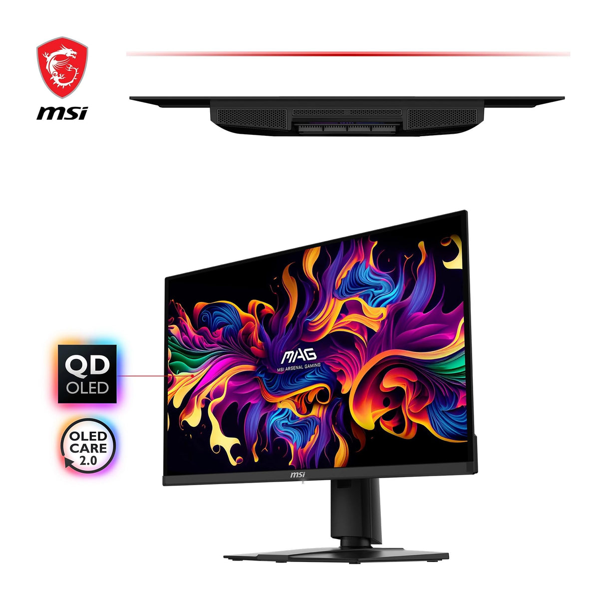MSI mag 271QPX QD-OLED 26.5 Inch WQHD Monitor Gaming, 2560 x 1440 Quantum Dot OLED Panel, 360Hz / 0.03ms, 99.1% DCI-P3, ΔE≤2, DisplayHDR True Black 400, DP 1.4a, HDMI 2.1, USB Type-C