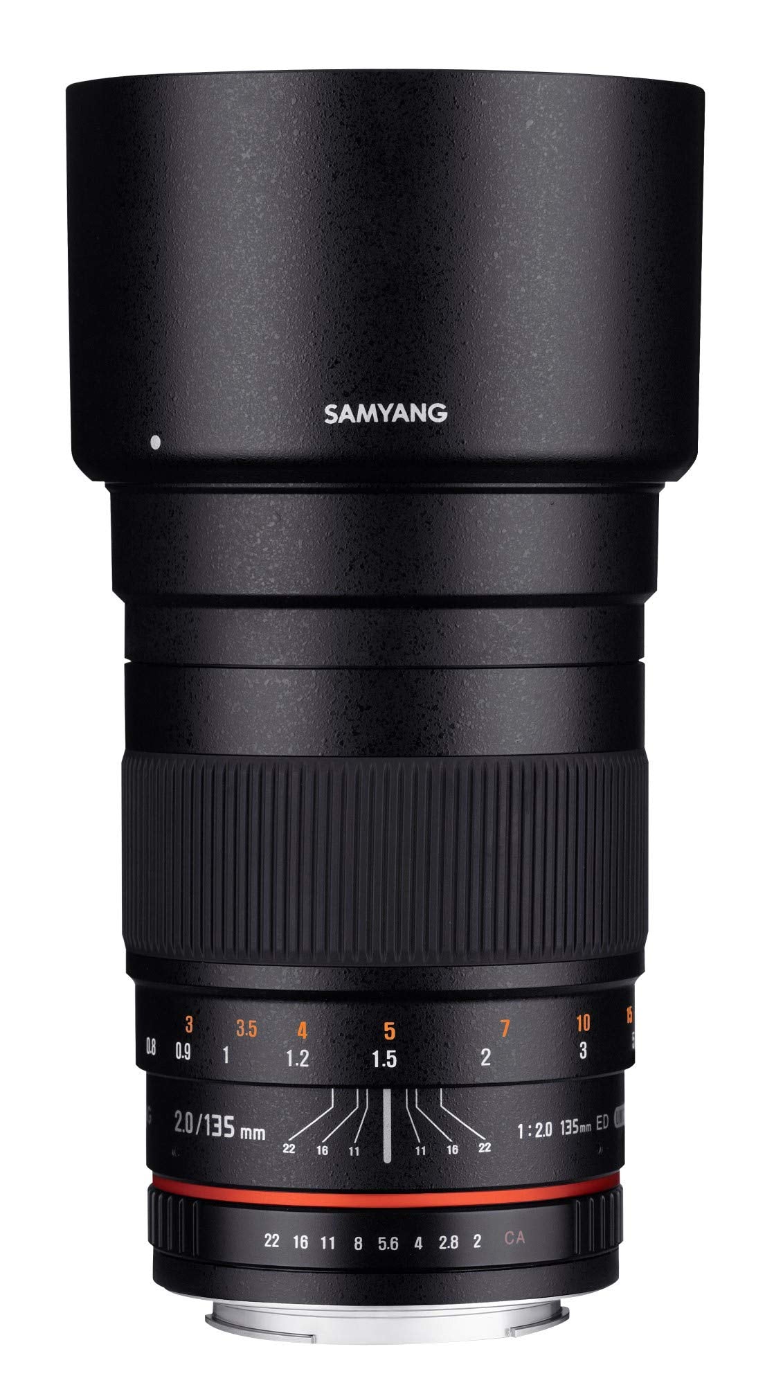 Samyang F1112204101 - Objetivo fotográfico DSLR para Pentax (Distancia Focal Fija 135mm, Apertura f/2-22 ED UMC, diámetro Filtro: 77mm), Negro